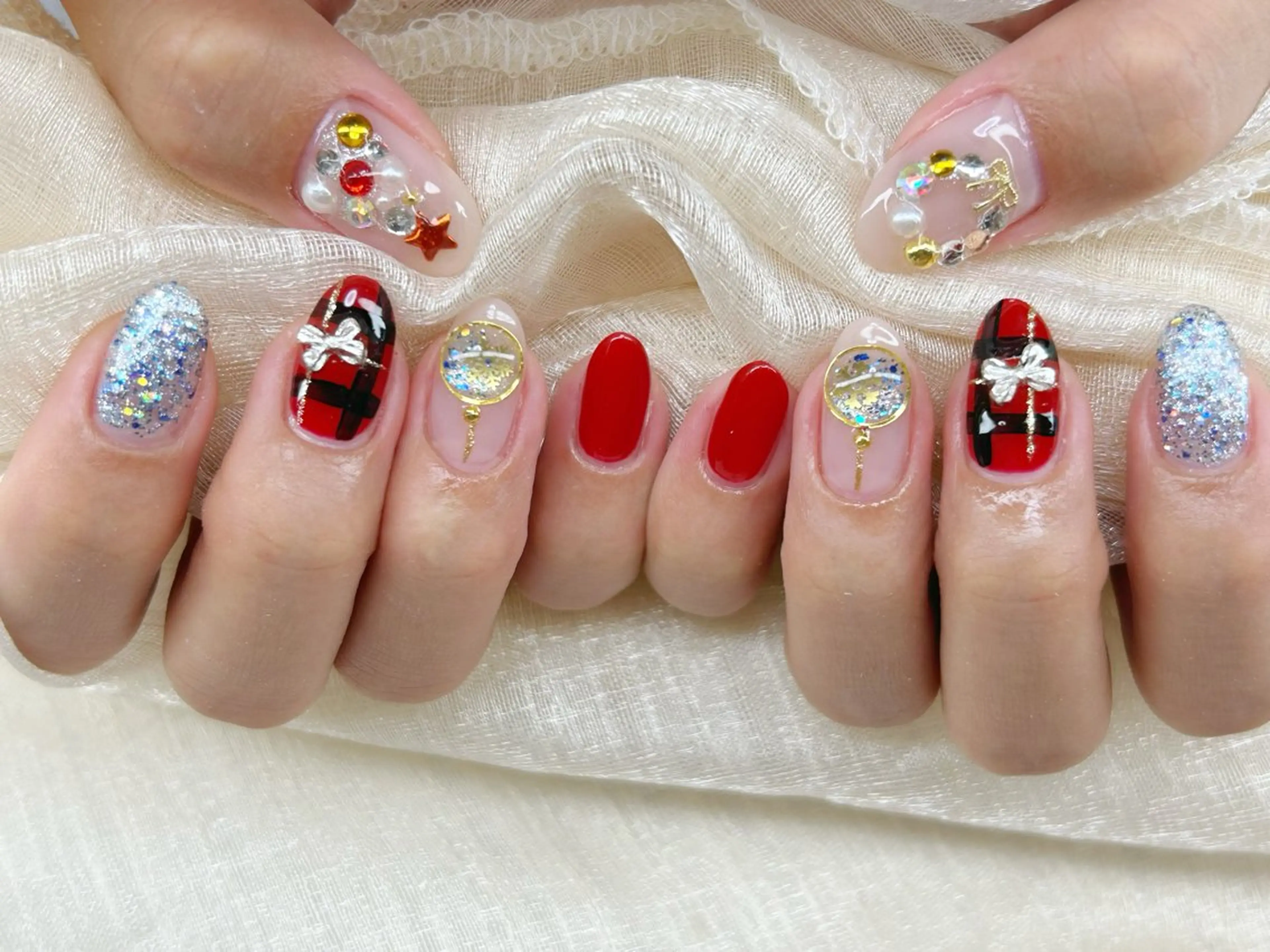 ネイル アートネイル 成人式 長さ出し フットネイル マグネットネイル ハンドネイル Lino Nailのネイルデザイン