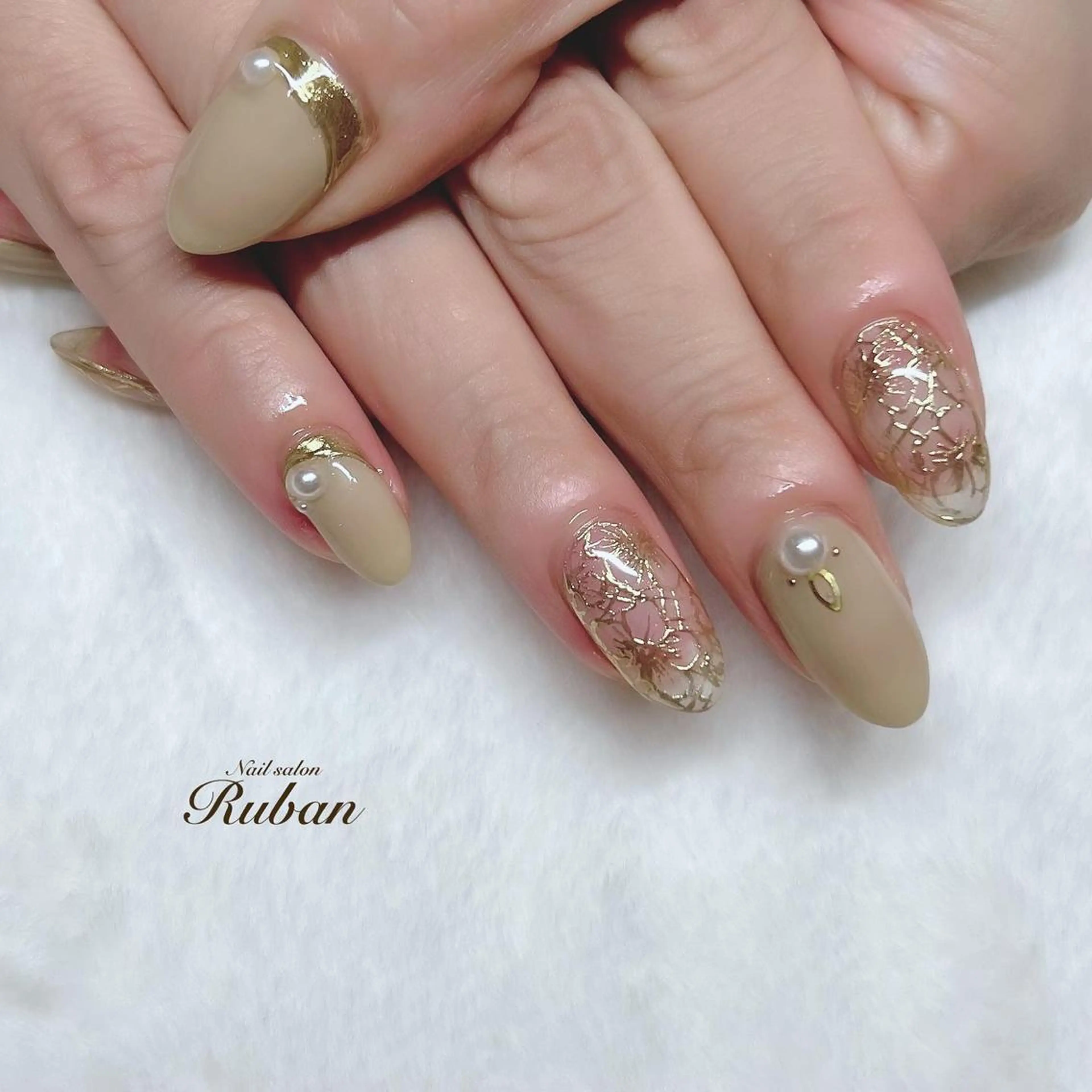 ネイル フラワーネイル ミラーネイル Nail salon Ruban所属・Nail salon Rubanのネイルデザイン