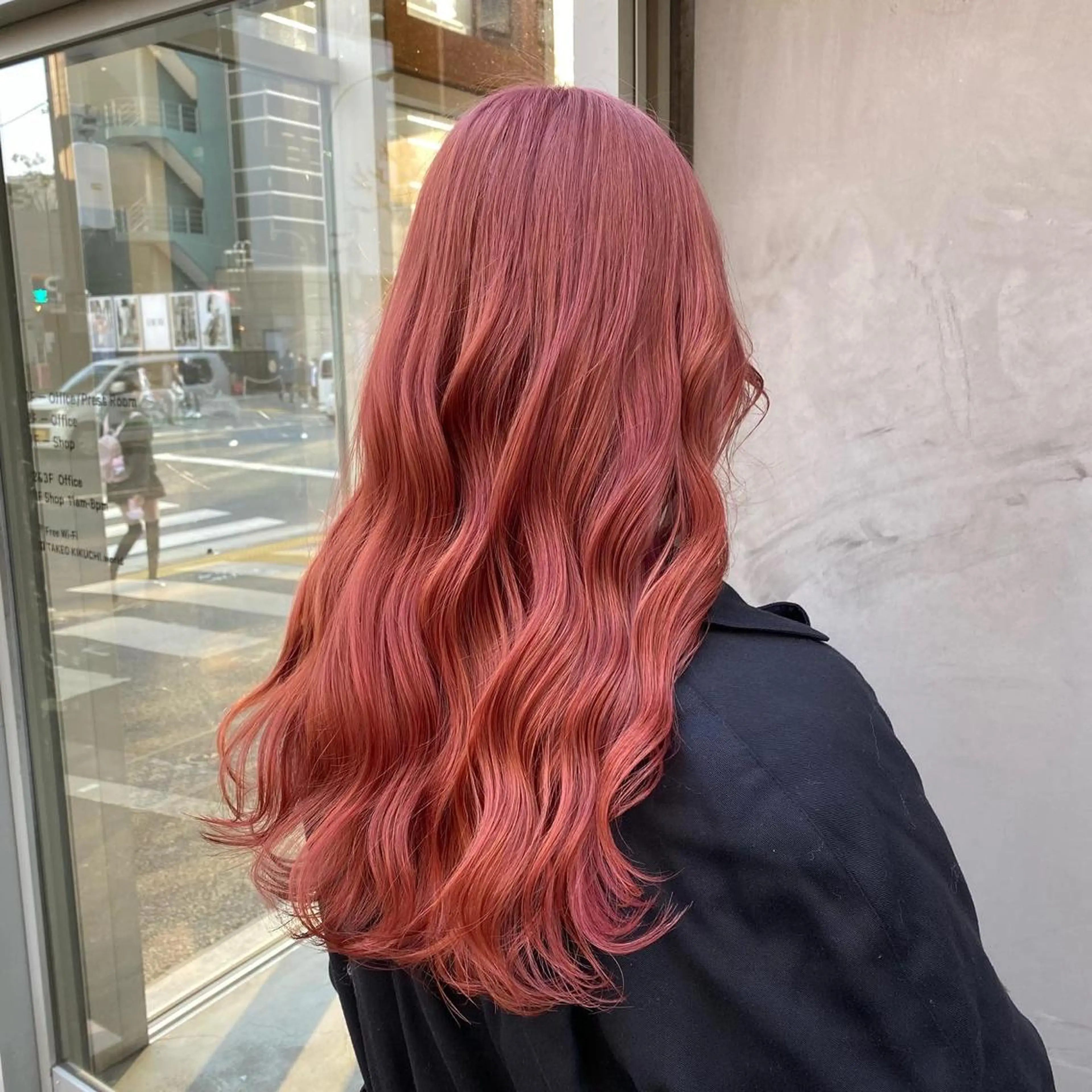 ロング カラー ヘアカラー ヘアセット ワインレッド 🍒KAHOのヘアスタイル