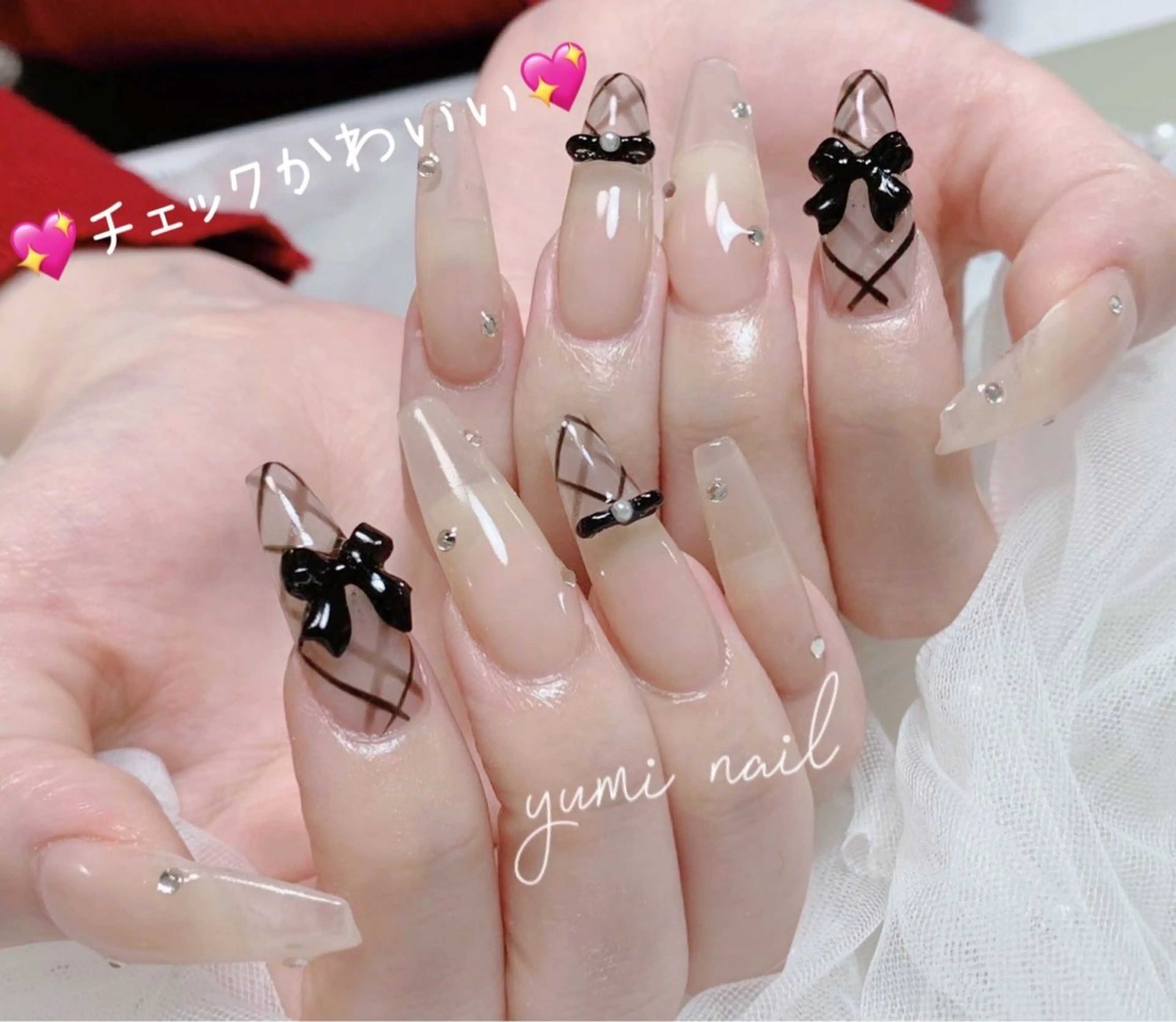 ネイル ハンドネイル 𝐲𝐮𝐦𝐢🎀 長さ出しデザイン専門のネイルデザイン