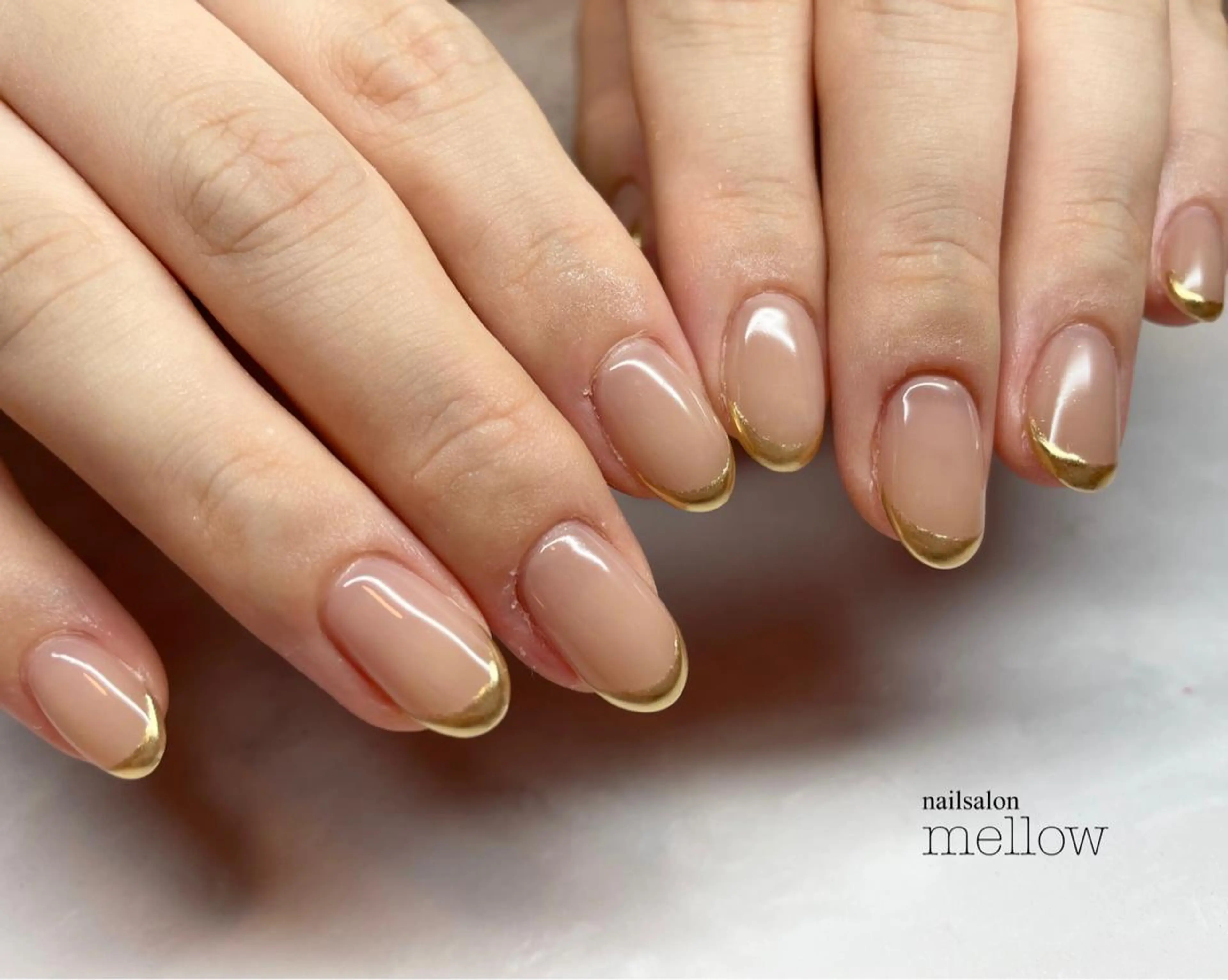 ネイル ブラウン フレンチネイル ミラーネイル 大山 浩美のネイルデザイン