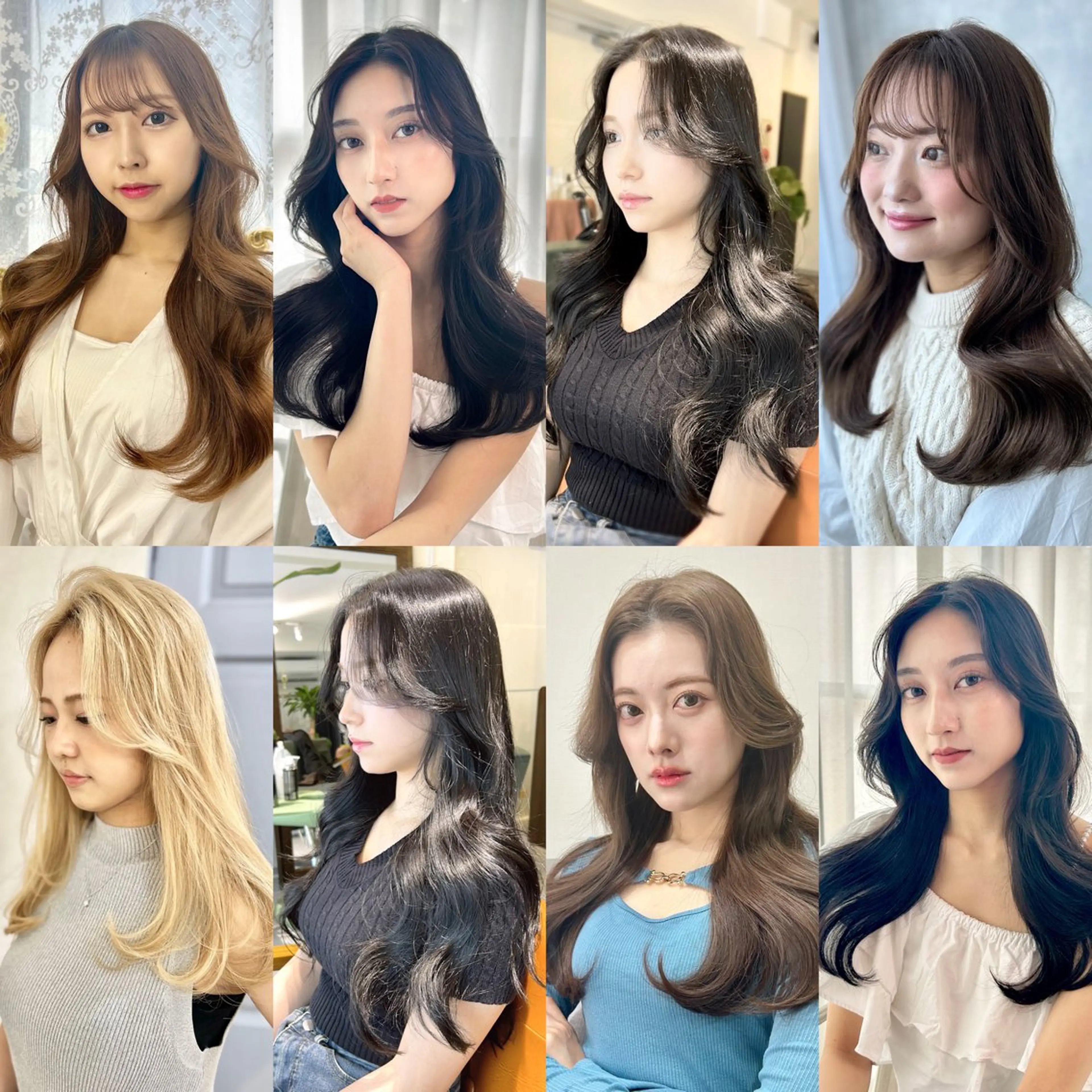 セミロング カラー 韓国風ヘア シースルーバング カット ヘアカラー トリートメント FRAME+spa&hair roomなんば駅前店所属・🌸MAYU🌸 ハイトーン➕レイヤーのヘアスタイル