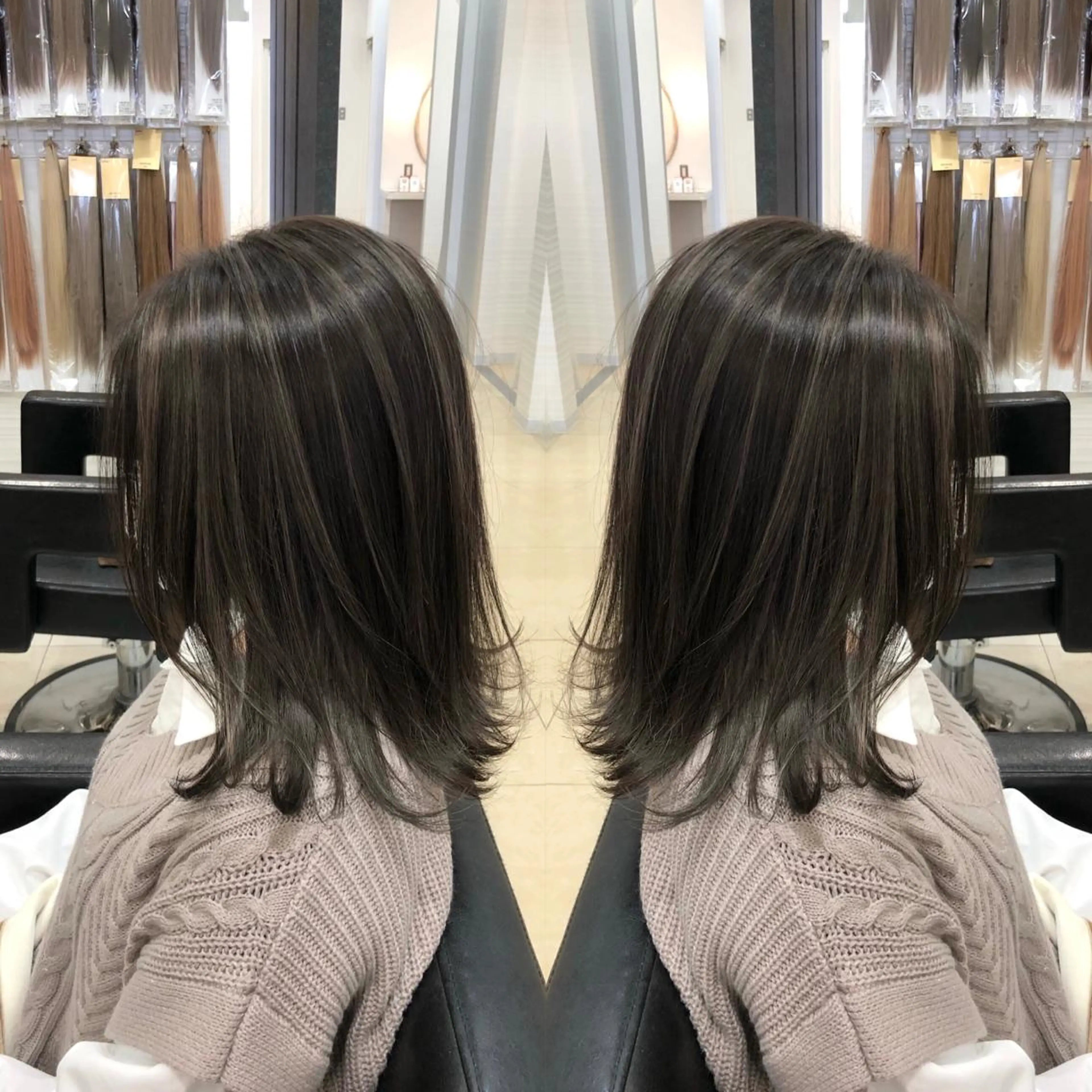 セミロング ハイライト 得能 雅人のヘアスタイル