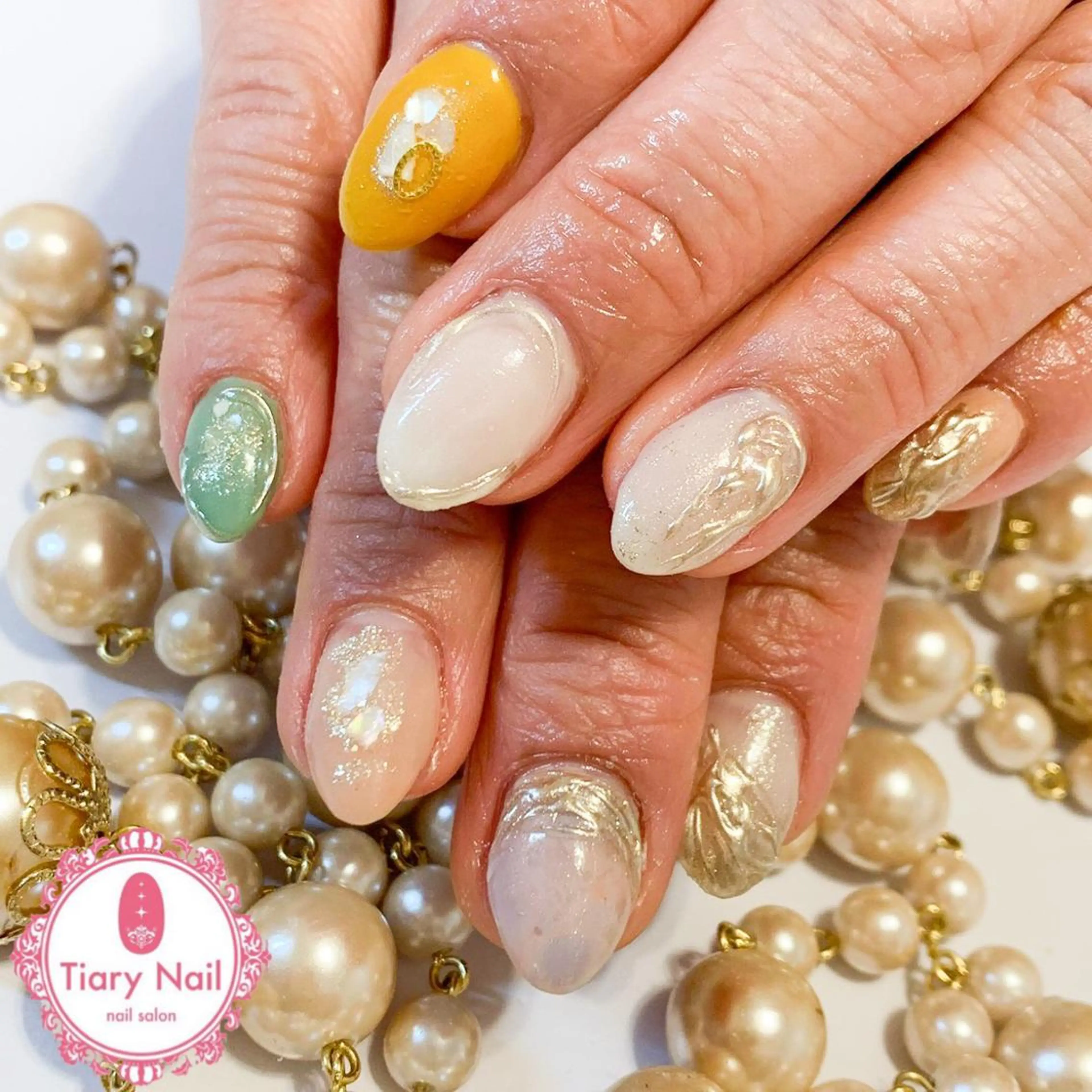 ネイル 桜ネイル クリアネイル フットネイル ジェルネイル キラキラネイル 💗🪽Tiary Nail🪽💗のネイルデザイン