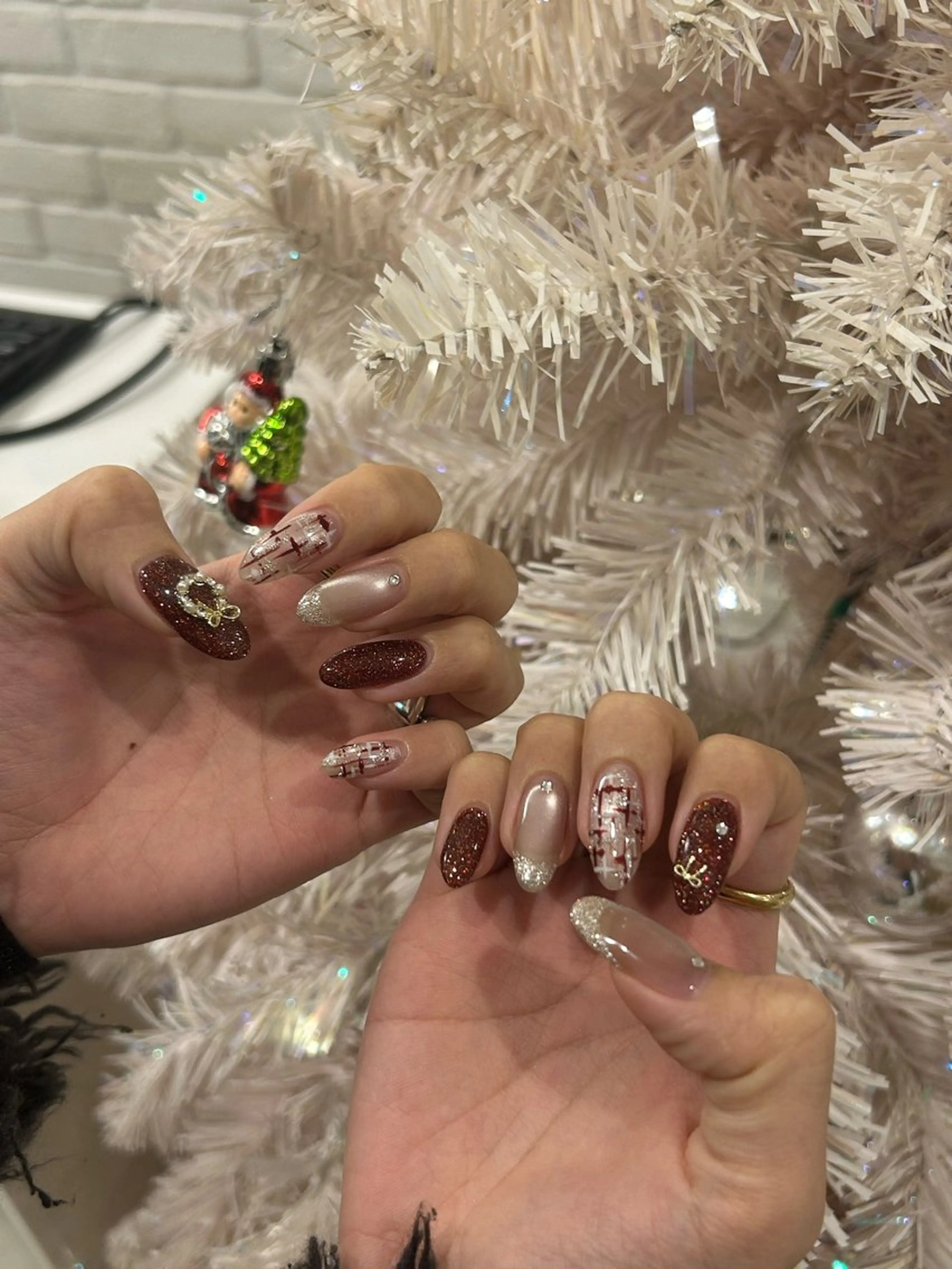 ネイル 持ち込み 冬ネイル クリスマス sii eyelash  センター北所属・siiセンター北 YURIのネイルデザイン