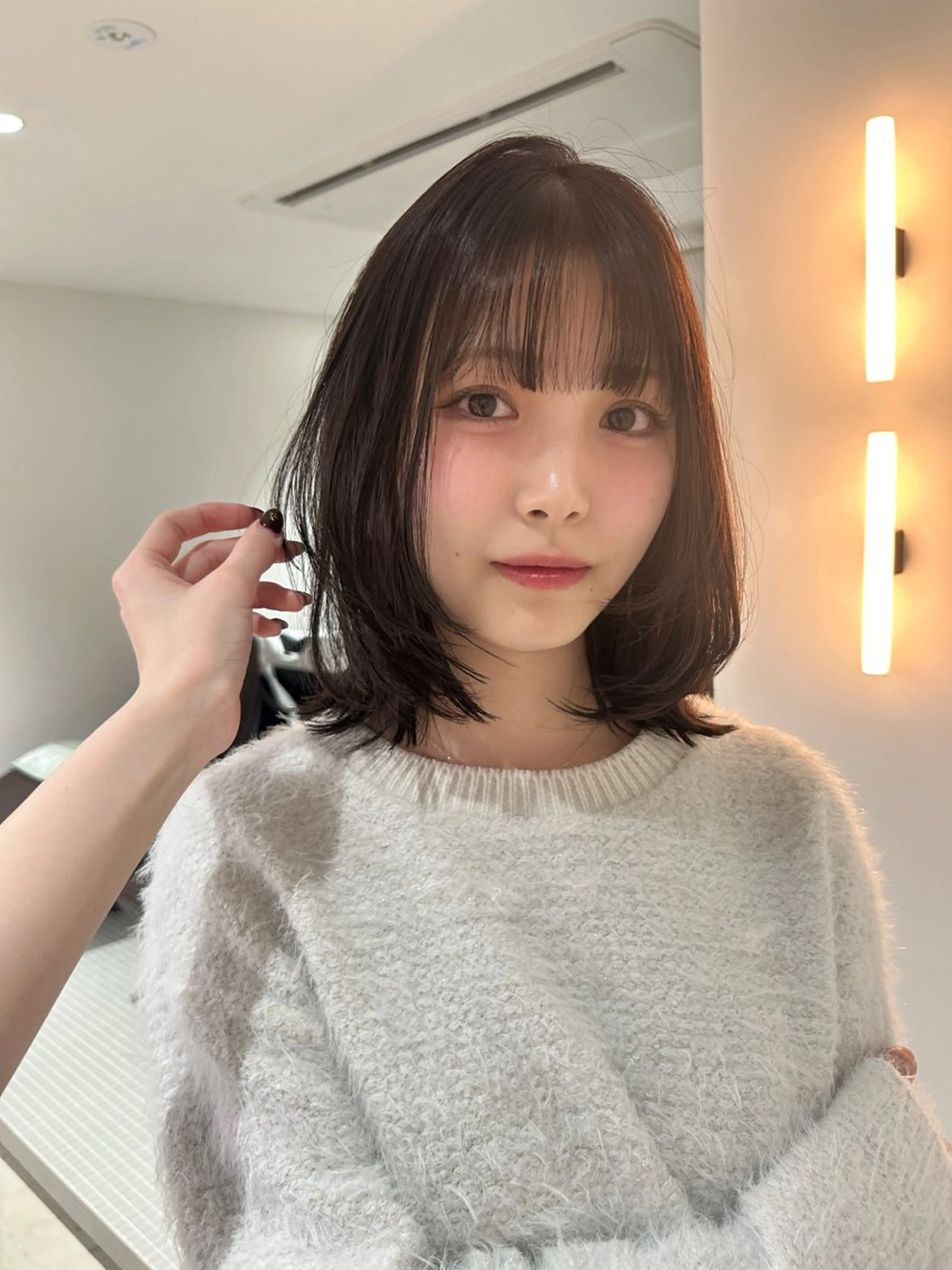 ミディアム 伸ばしかけ レイヤーカット れんか/レイヤー/メ ンズ/ベージュ/艶髪のヘアスタイル