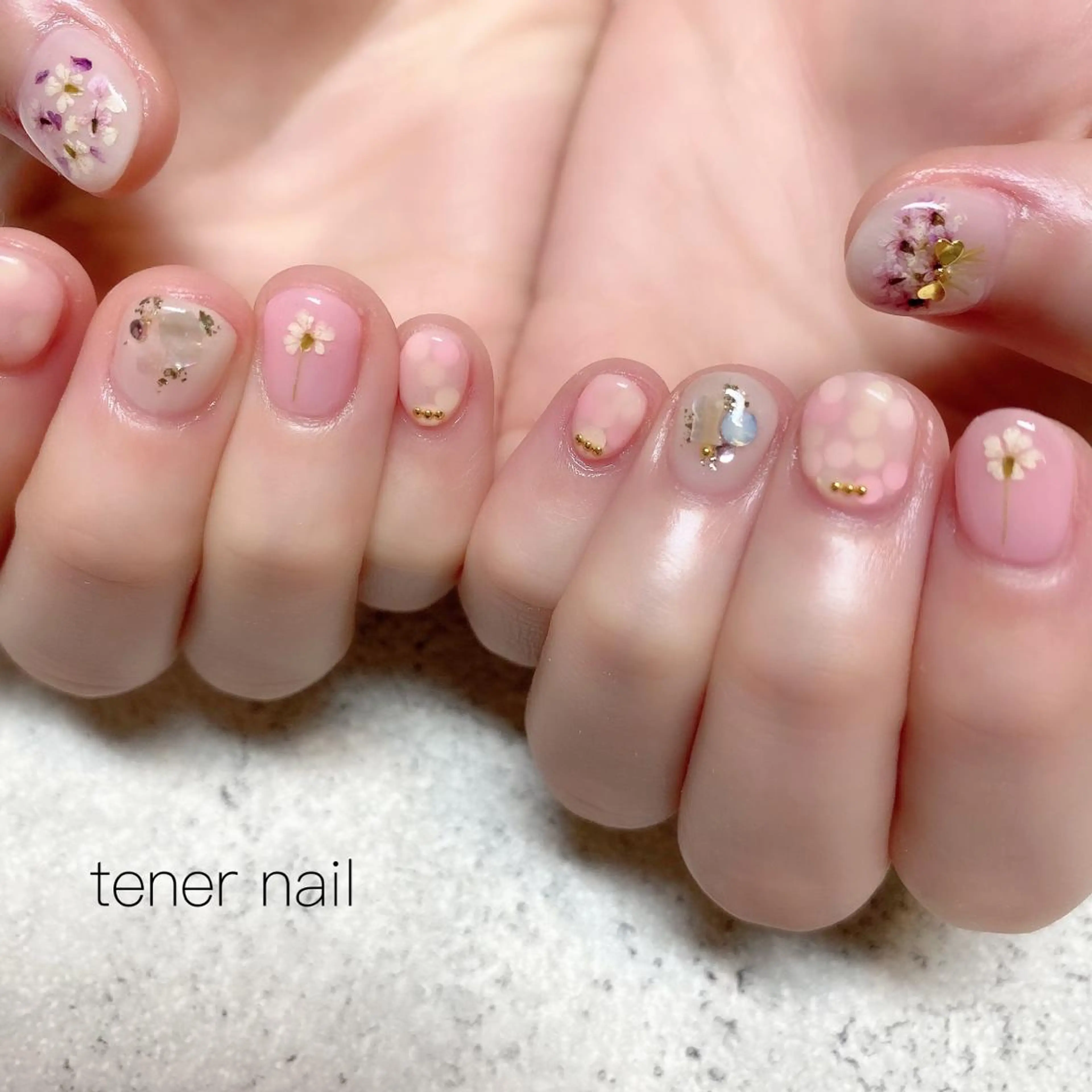 ネイル フラワーネイル ピンク tener  nail  テネルネイル所属・テネルネイル tener nailのネイルデザイン