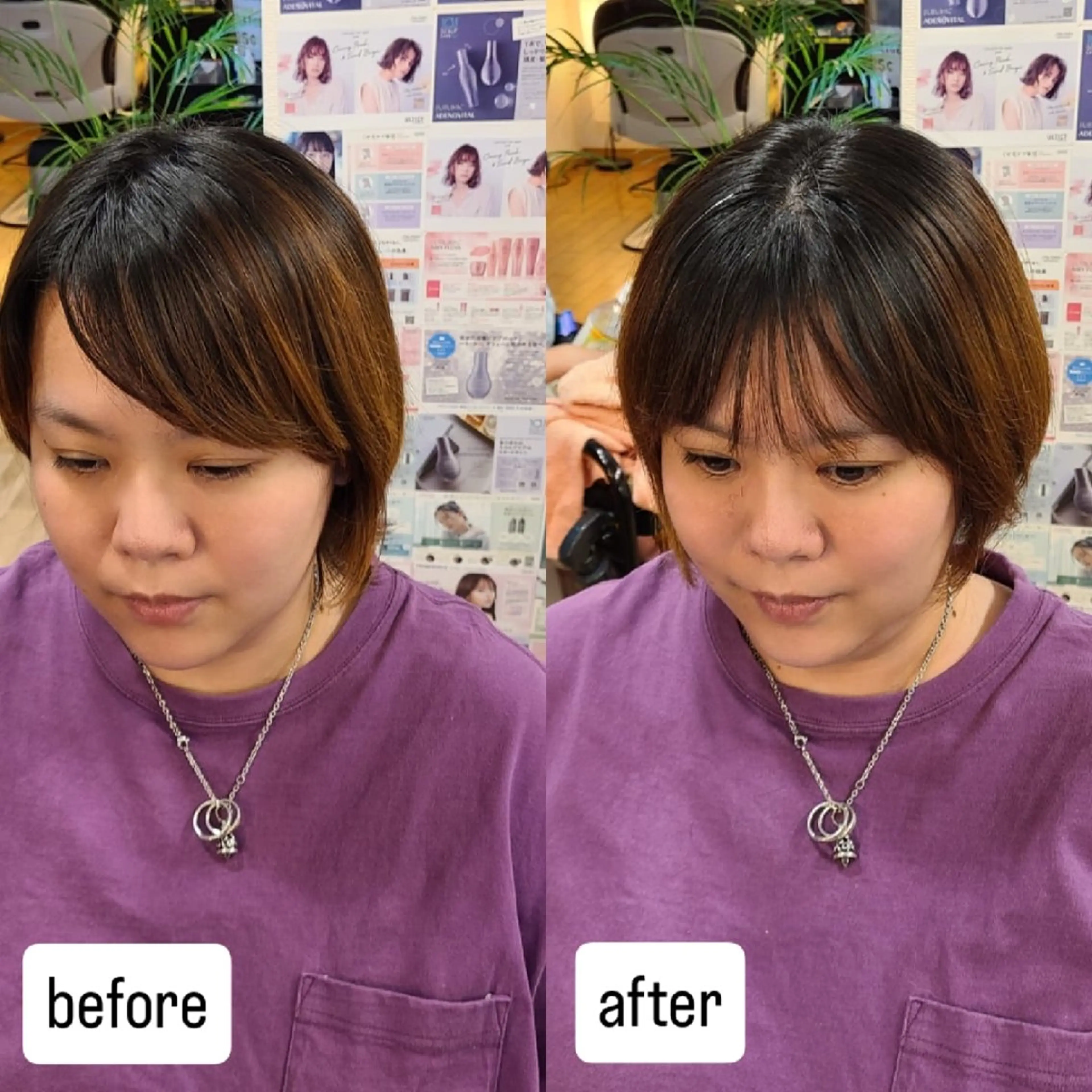 ミディアム シ マのヘアスタイル