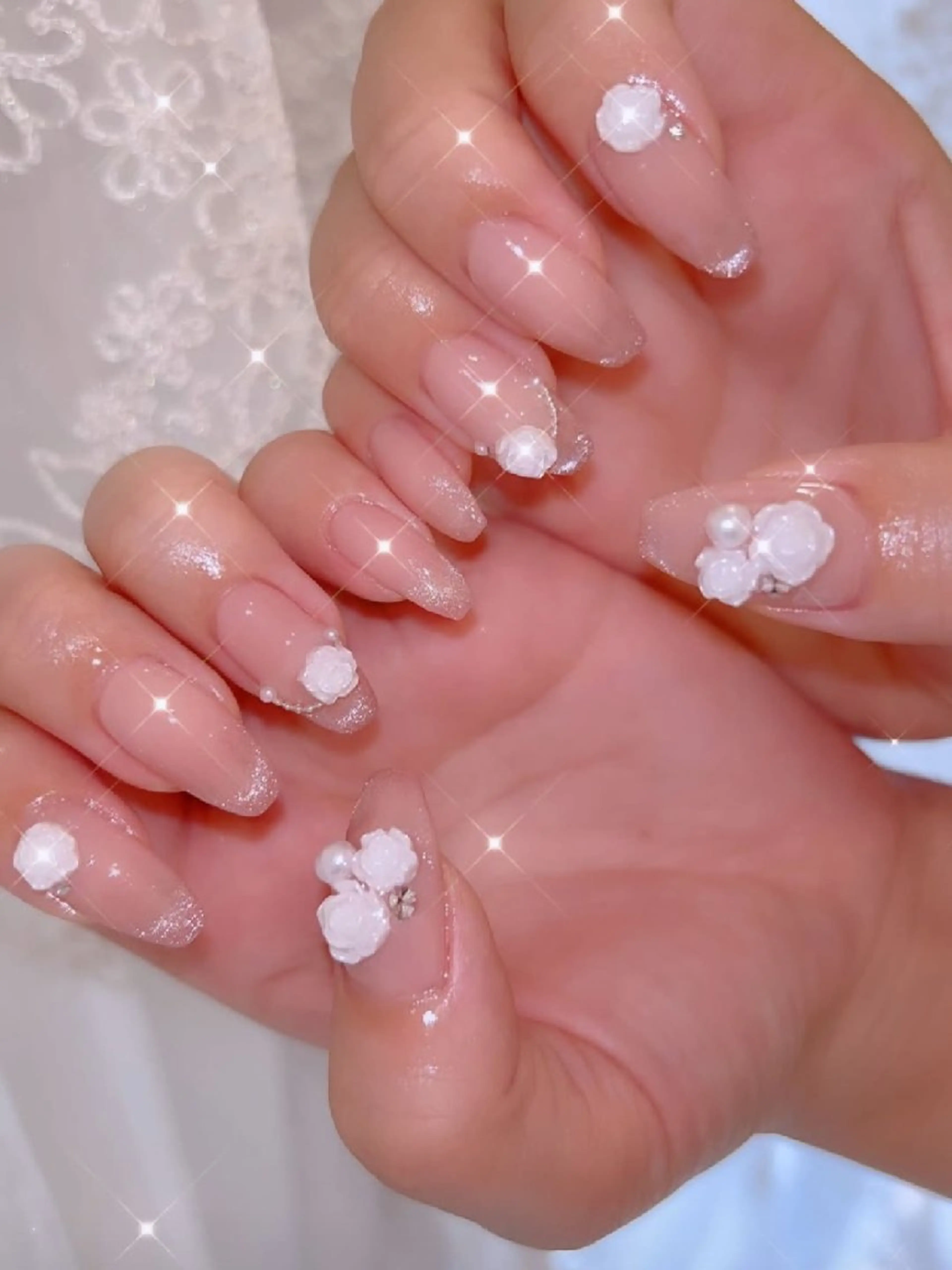 ネイル 長さ出し ジェルネイル 韓国ネイル マグネットネイル ニュアンスネイル ハンドネイル I LOVE ME  NAIL.｡.:*♡のネイルデザイン