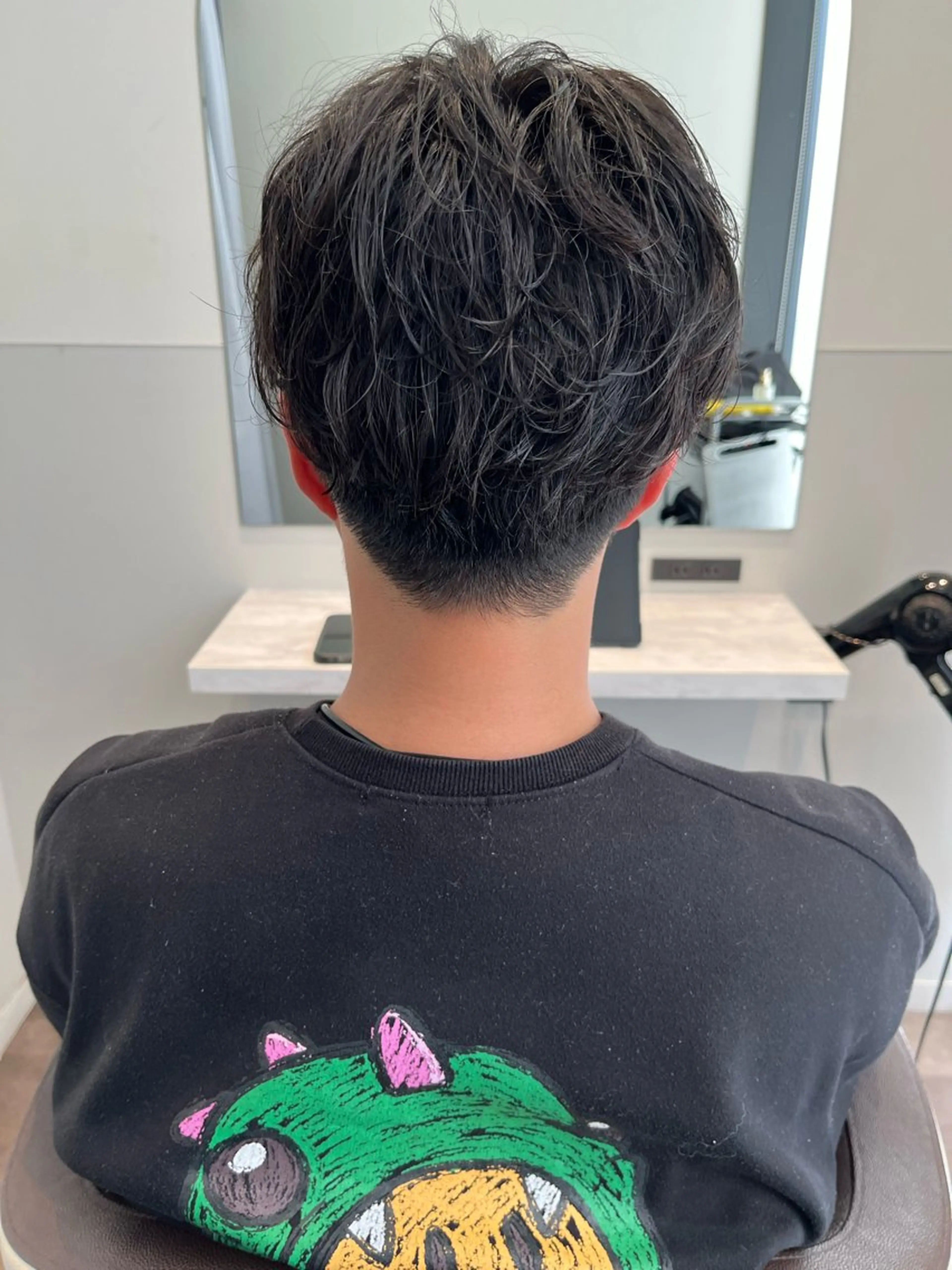 ショート メンズ カット パーマ ブリーチ無し白髪ぼか し/艶髪/津嘉山のヘアスタイル