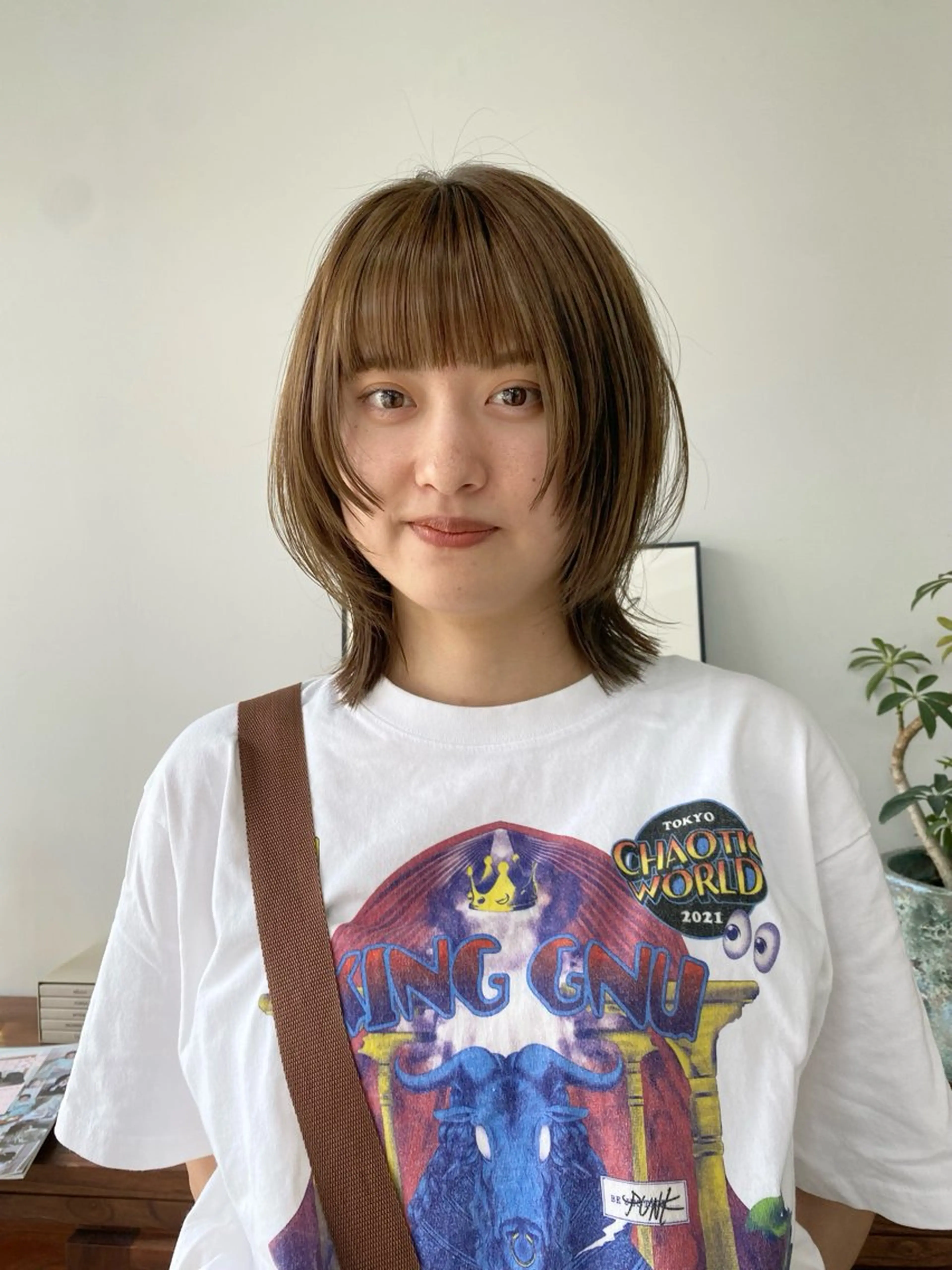 ミディアム レイヤーカット カット ヘアカラー 仲村安葉/暖色カラー 透明感カラー🧊のヘアスタイル