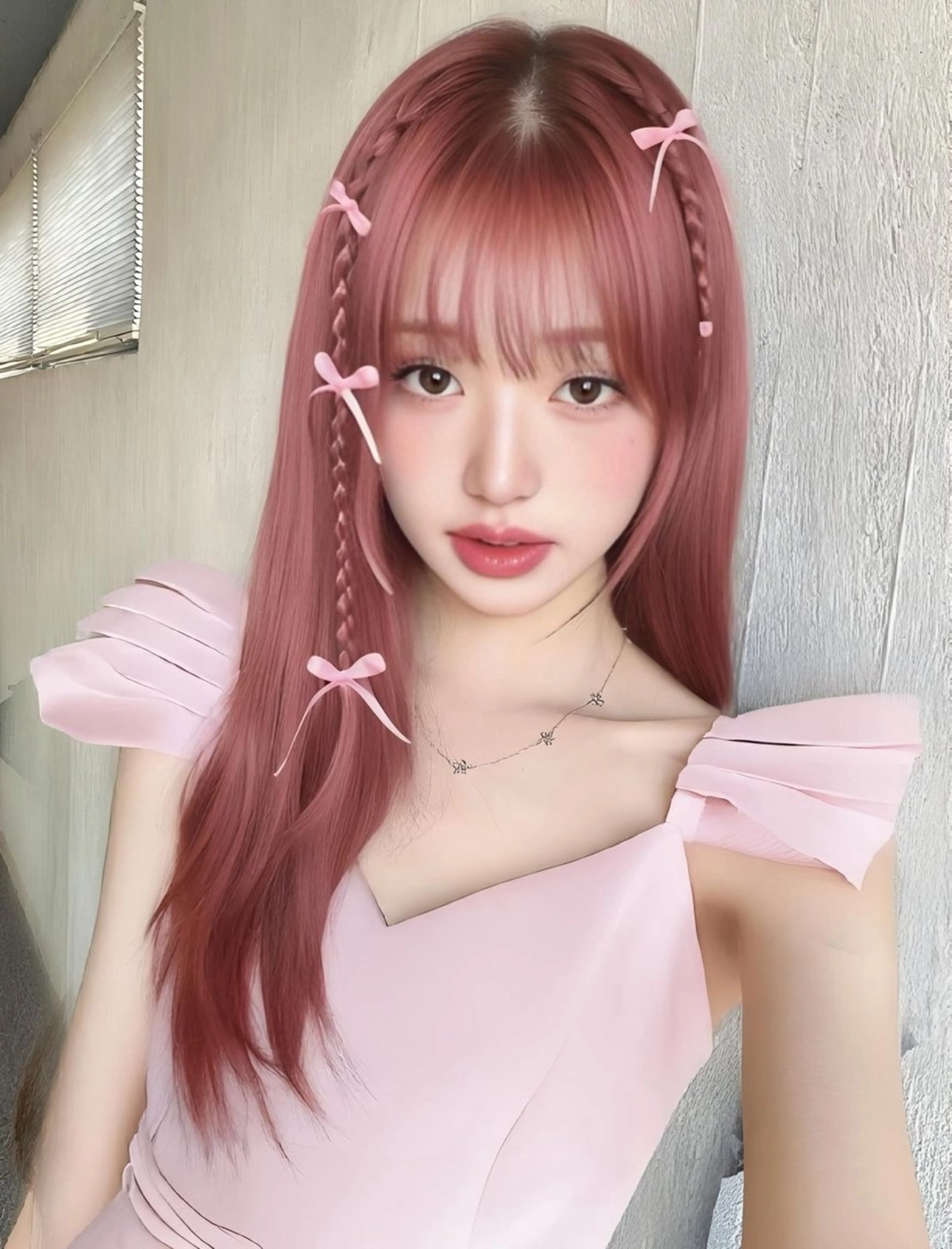 ロング カラー ピンクカラー ブリーチなし🌼トレ ンド🌼似合わせのヘアスタイル