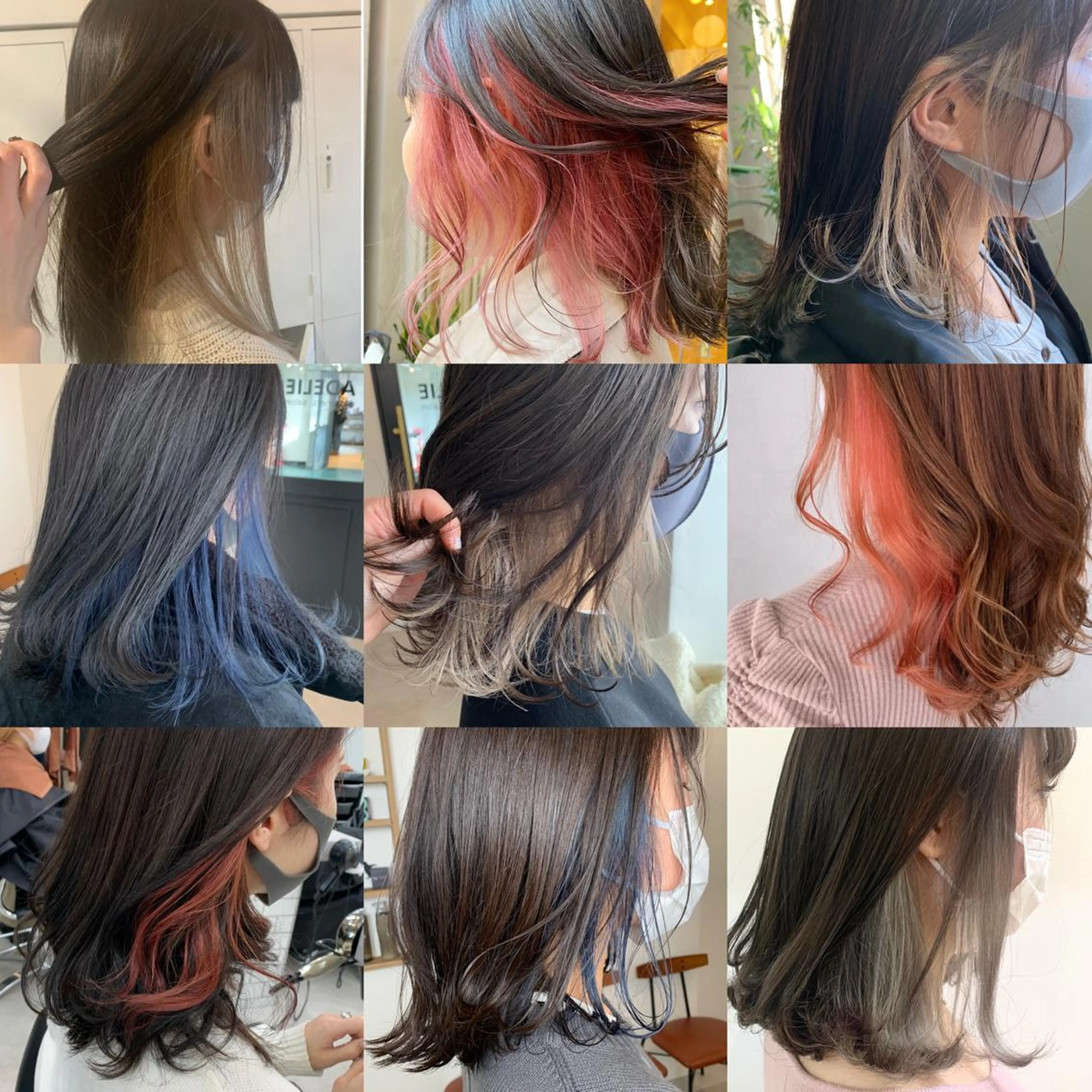 ミディアム カラー ベージュカラー ブルーカラー ハイトーンカラー ハイトーンベージュ インナーカラー FRAME+spa&hair roomなんば駅前店所属・🌸MAYU🌸 ハイトーン➕レイヤーのヘアスタイル