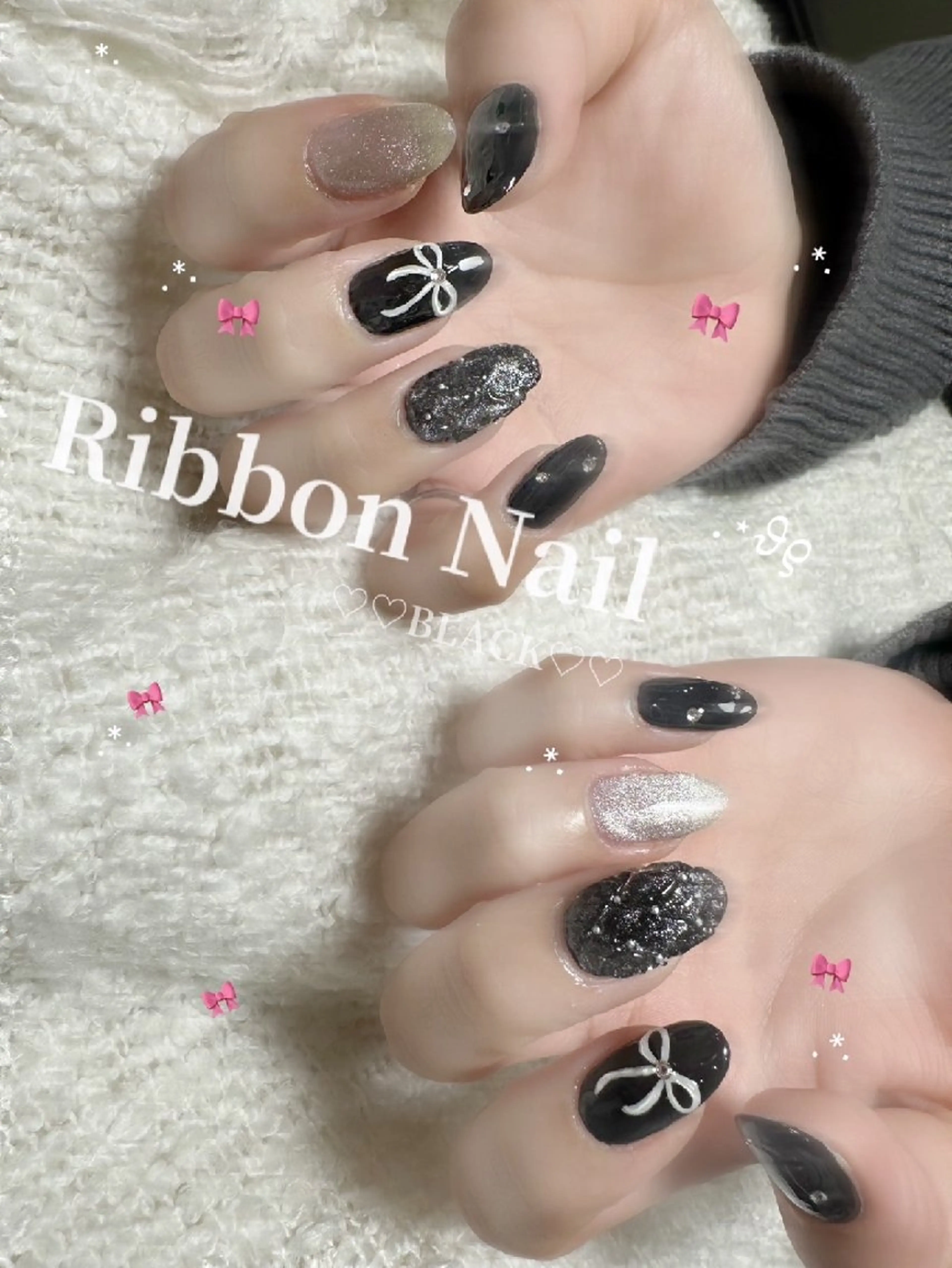 ネイル リボン ecru.所属・TAKAHASHI NANAMIのマツエク・マツパデザイン