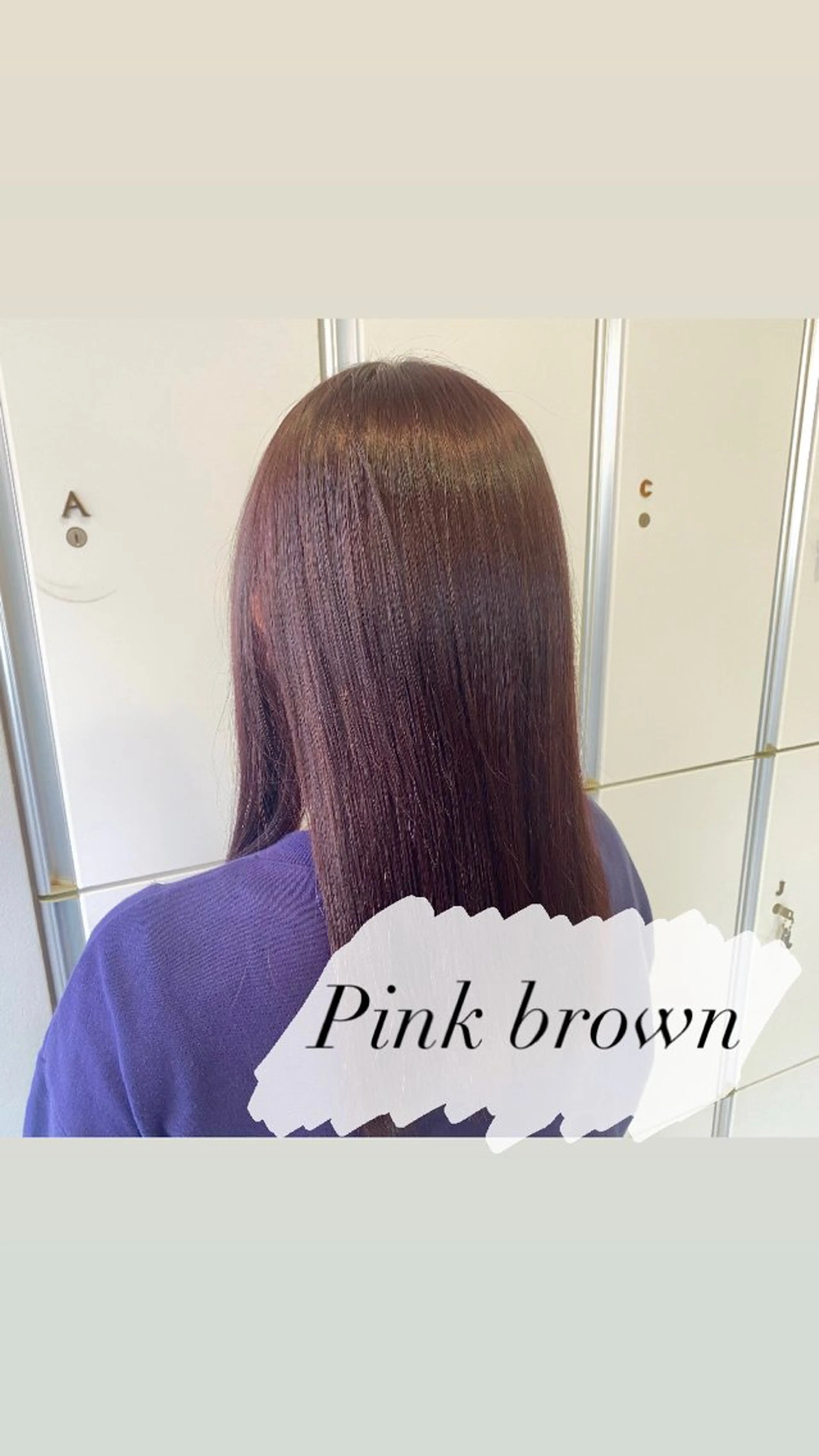 セミロング カラー ブリーチ ブリーチなしカラー ピンクカラー ヘアカラー トリートメント ミルクティーベージュ 暖色カラー/池田麻帆のヘアスタイル