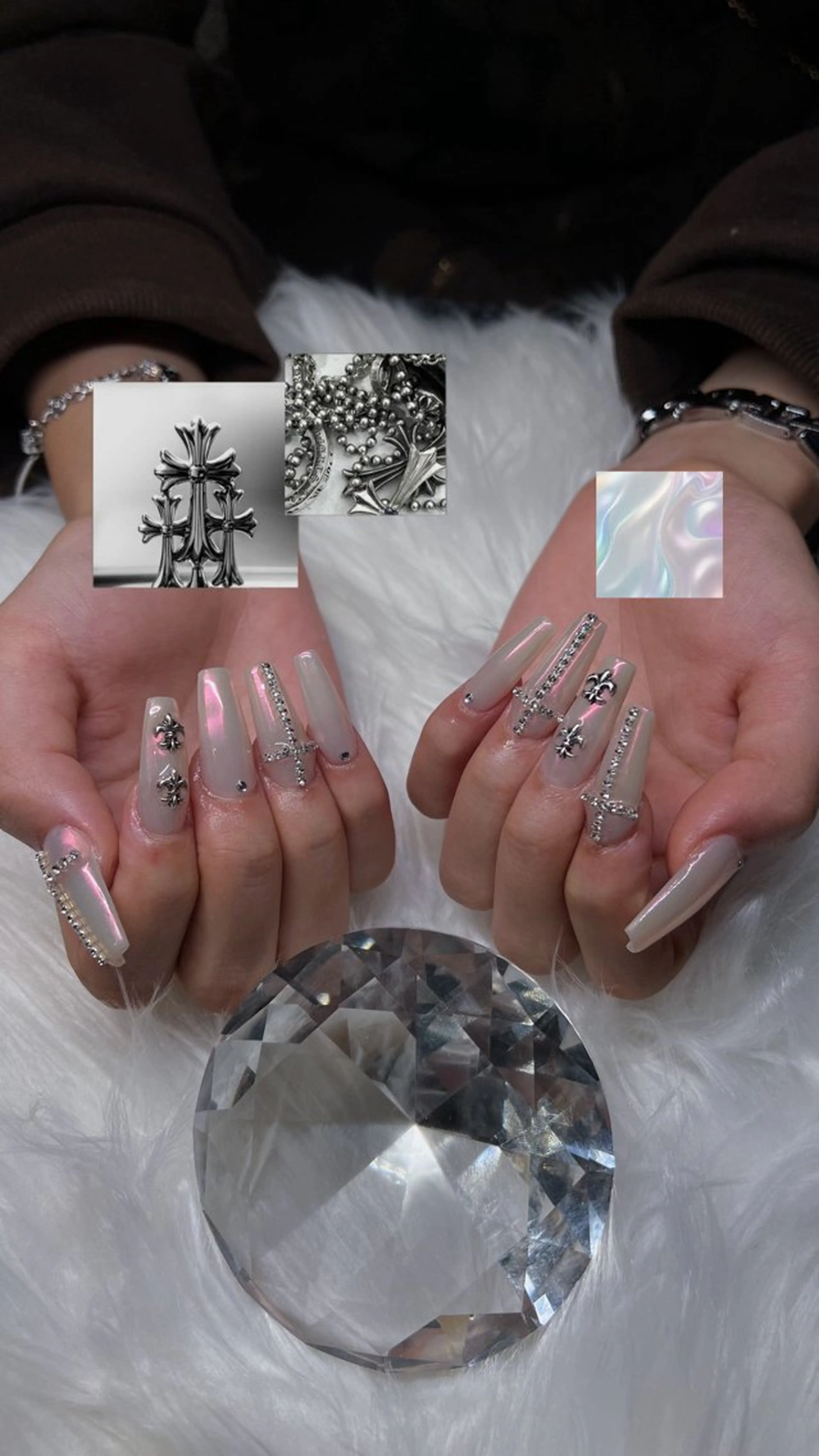 ネイル オーロラネイル 持ち込み スカルプネイル ハンドネイル Kobayashi Komugiのネイルデザイン