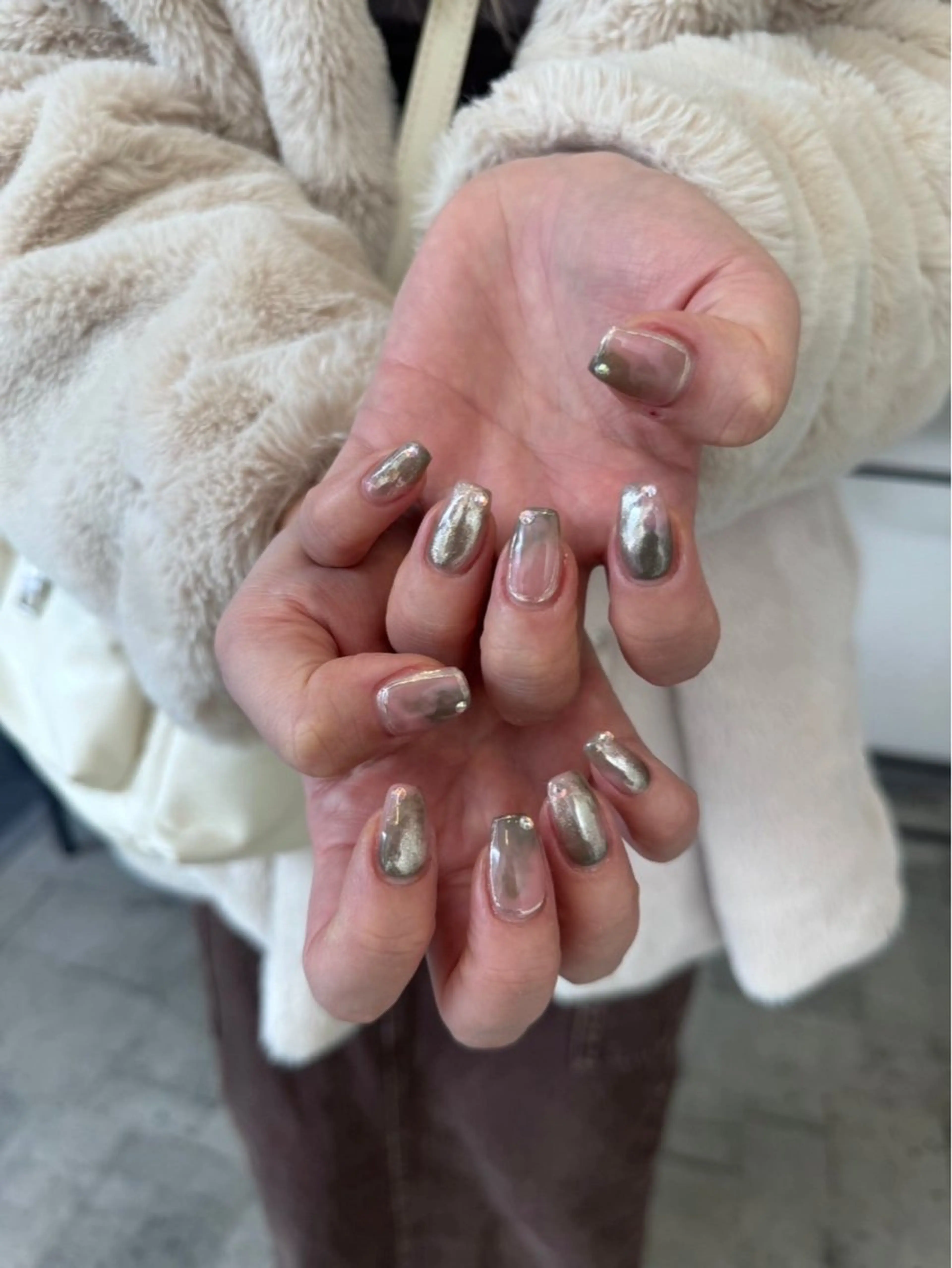 ネイル フレンチネイル マグネットネイル メンズネイル ニュアンスネイル ワンカラーネイル ハンドネイル GRANDE大須 Cecil💜のネイルデザイン