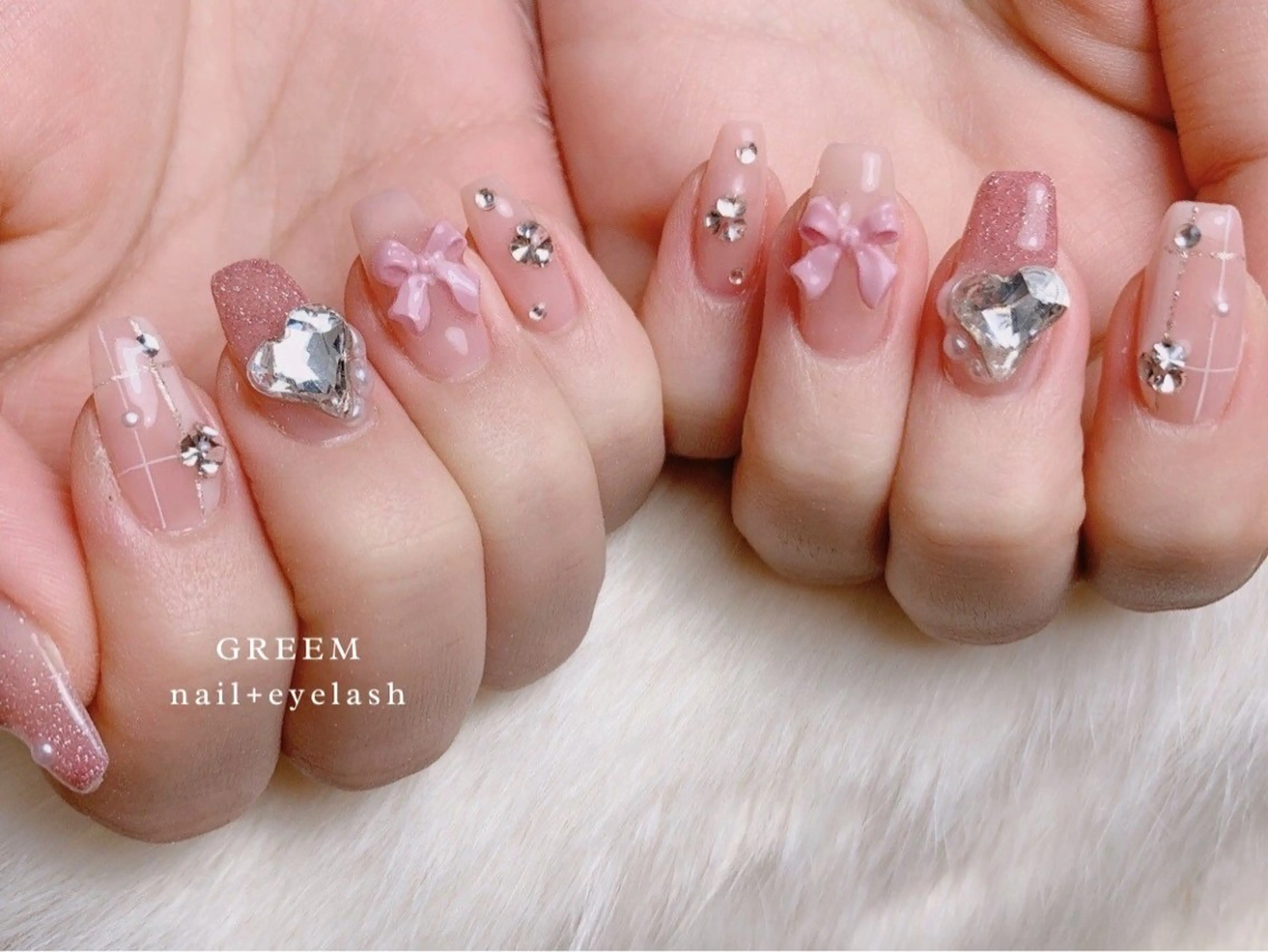 ネイル ハート ピンク GREEM グリームのネイルデザイン