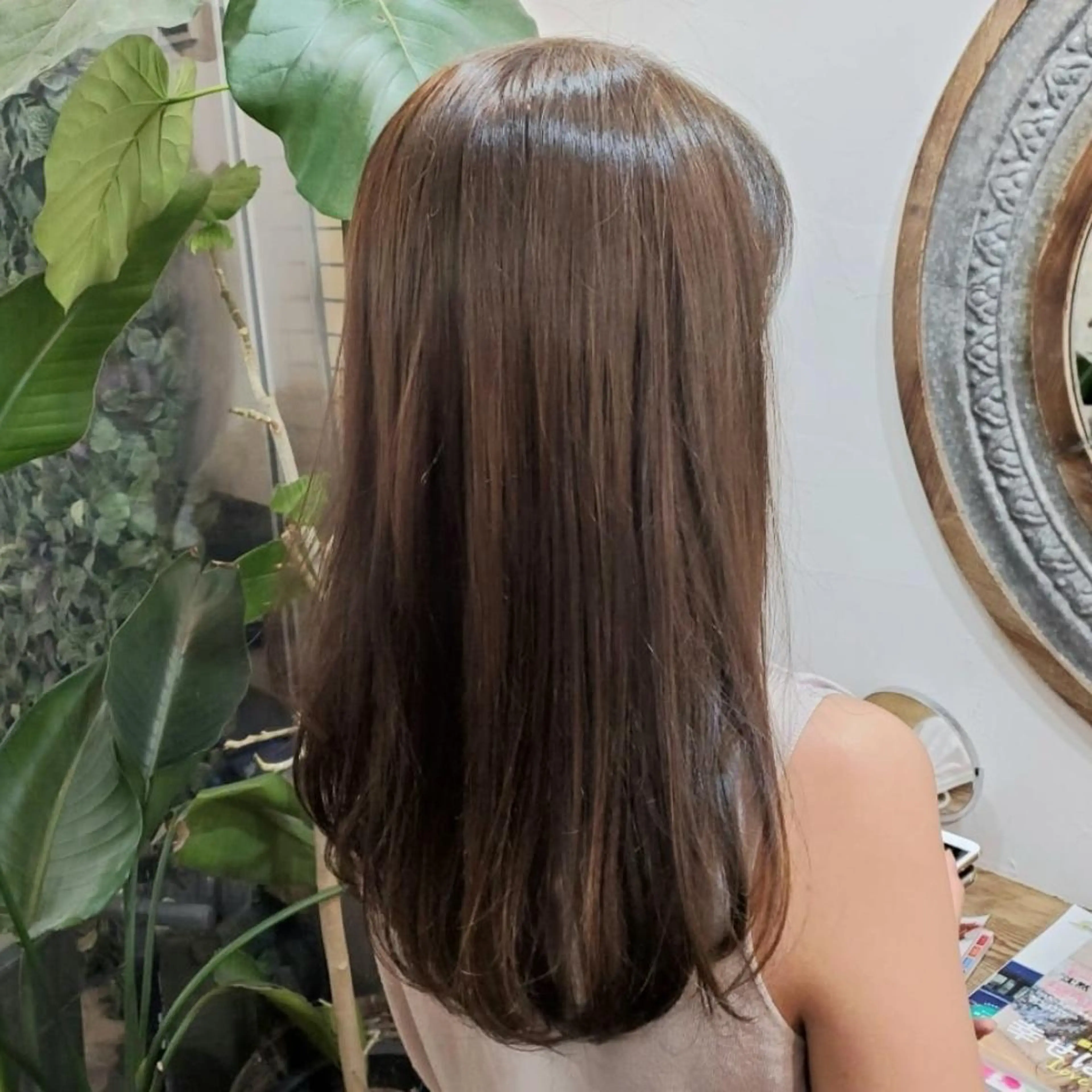 ロング カラー 切りっぱなしボブ ショートボブ バレイヤージュ ベージュカラー 黒髪 カット ヘアカラー トリートメント フリーランス所属・韓国ヘア レイヤー くびれヘアMATSUのヘアスタイル