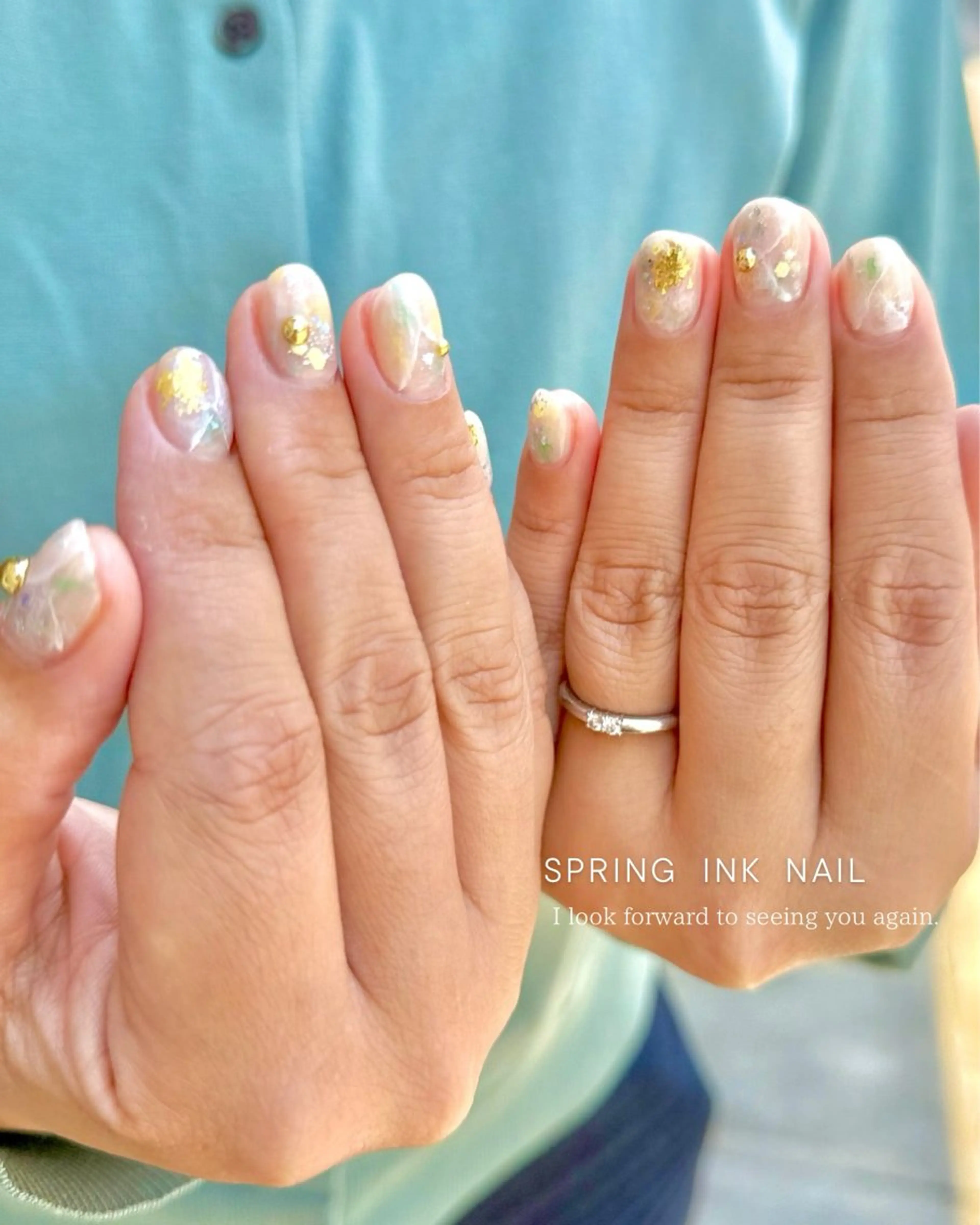 ネイル ジェルネイル マグネットネイル 大理石ネイル(マーブル) ミラーネイル パラジェル Seemly 千田町店所属・フラワーパラジェル 🌸シームリーエミのネイルデザイン