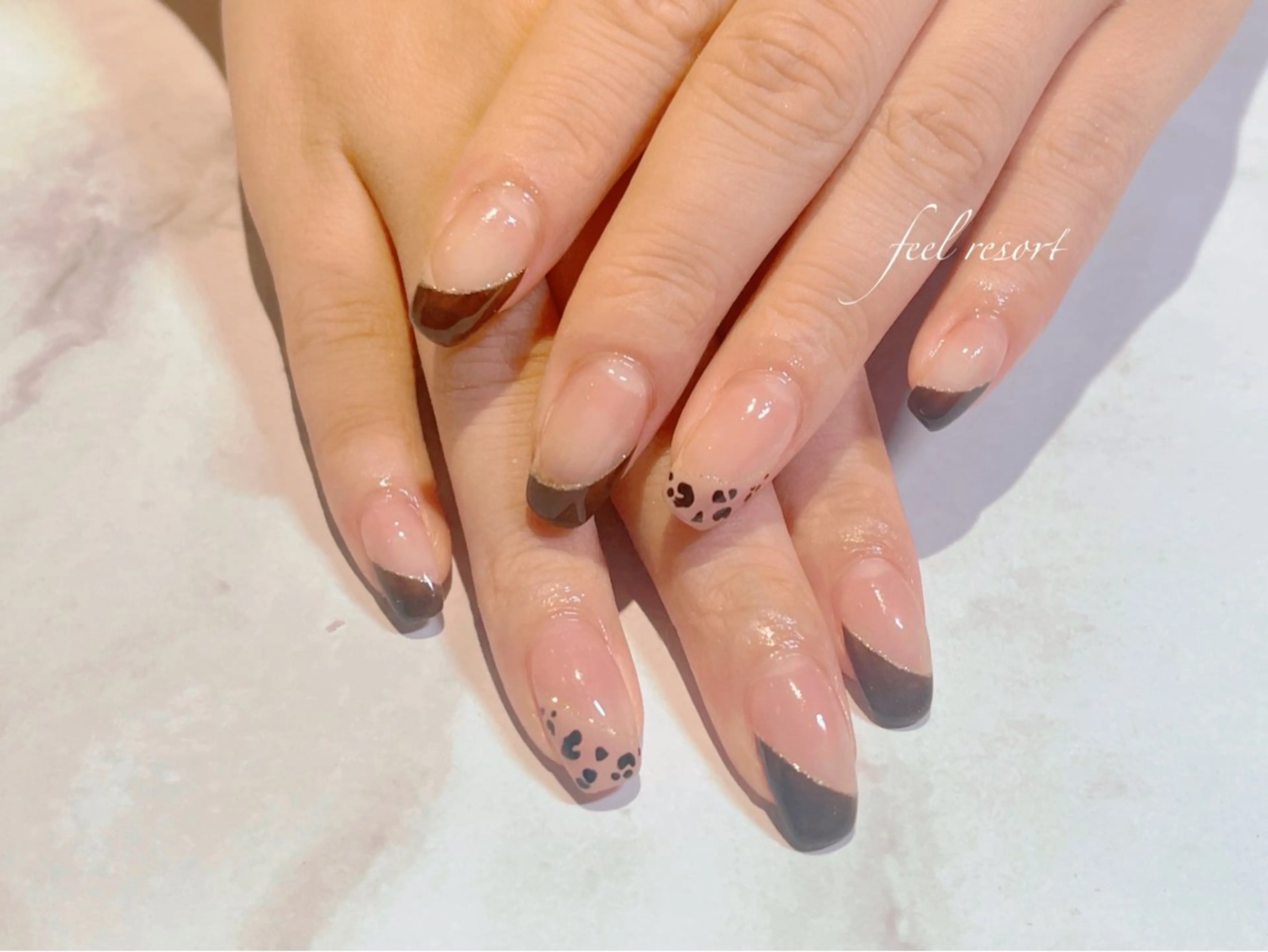 ネイル 長さ出し フットネイル フレンチネイル ジェルネイル ガラスフレンチ ハンドネイル Lien（リアン） 銀座駅6分のネイルデザイン