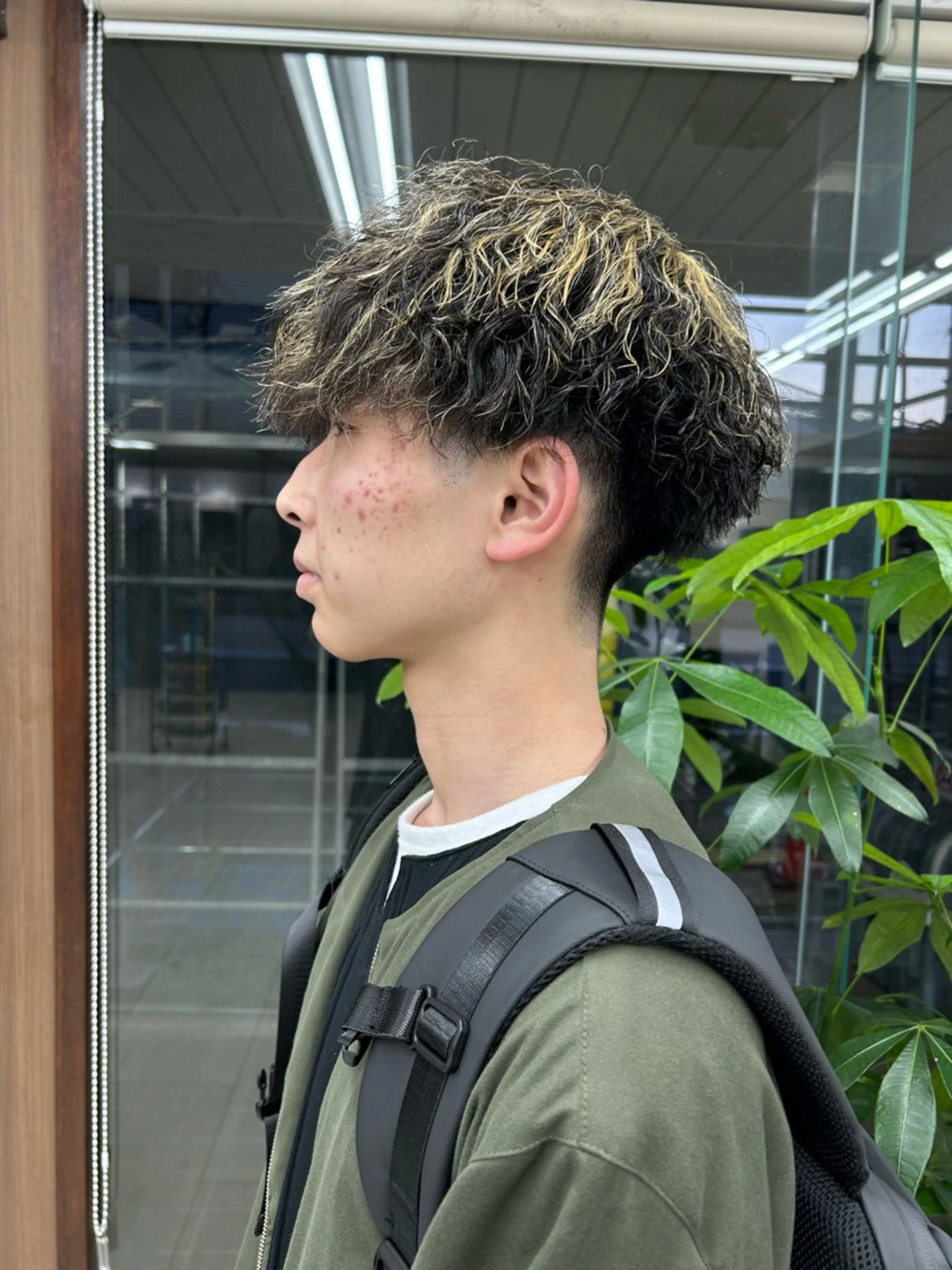 ショート カラー パーマ メンズ メンズメッシュ メッシュ カット ヘアカラー メンズパーマの達人 /タカシマ　ダイスケのヘアスタイル