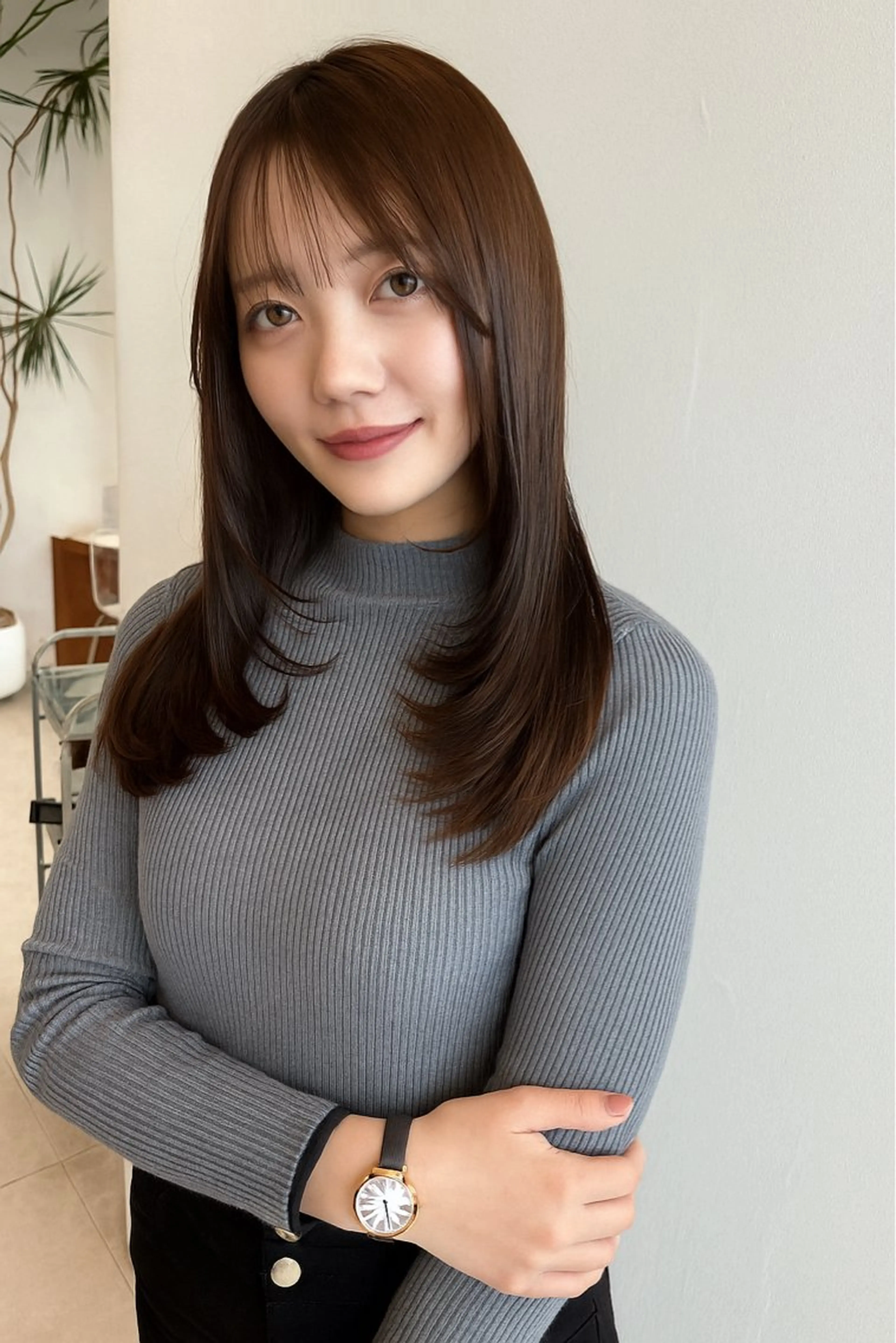 セミロング くびれヘア 顔まわりレイヤー 顔周りカット レイヤーカット 似合わせカット カット ヘアカラー トリートメント HAVANA所属・レイヤー似合わせ 透明感カラーりきやのヘアスタイル