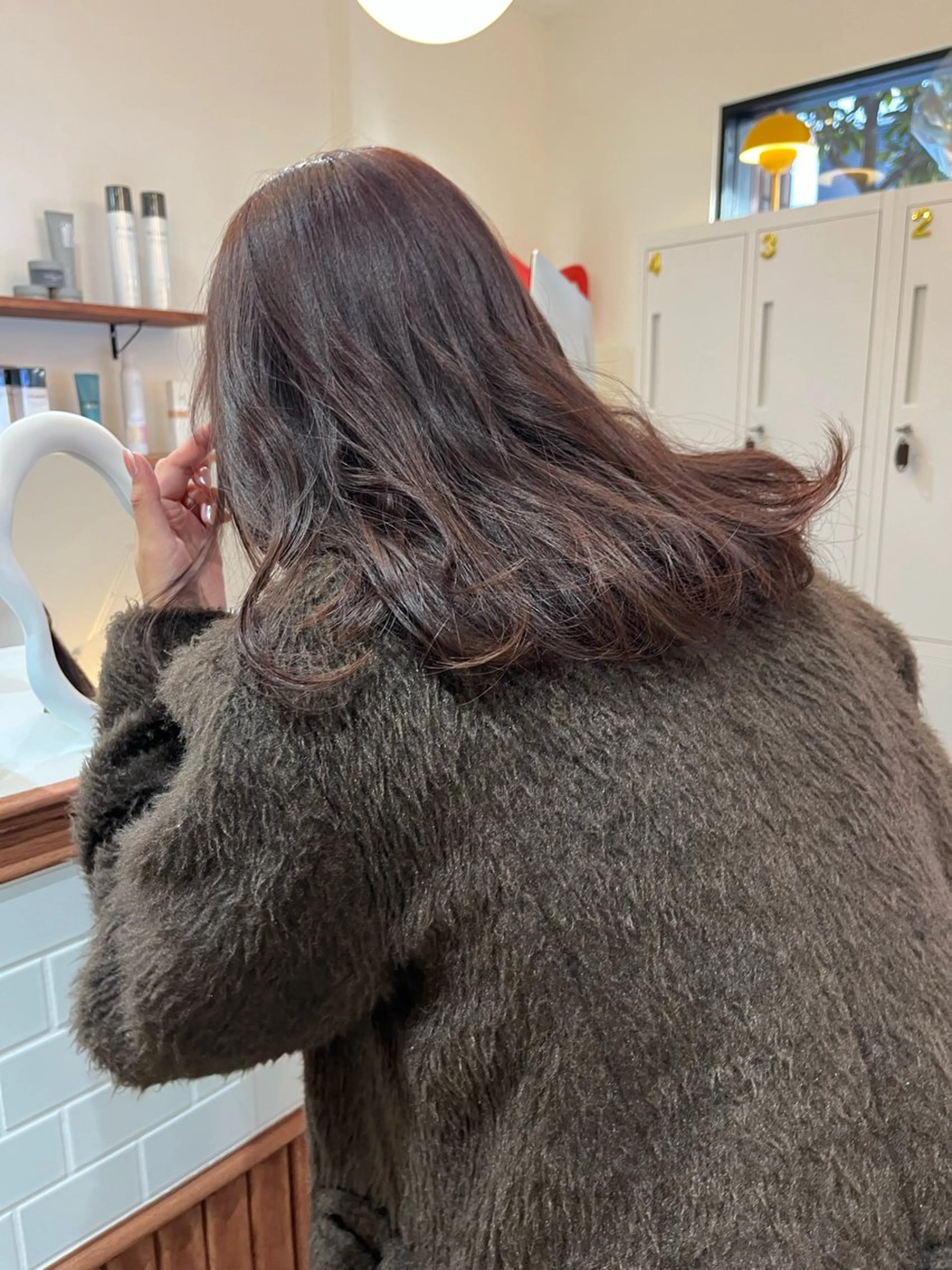 ミディアム ピンクブラウン トリートメント ヘアカラー 透明感カラー♡ 岡部瑠里のヘアスタイル