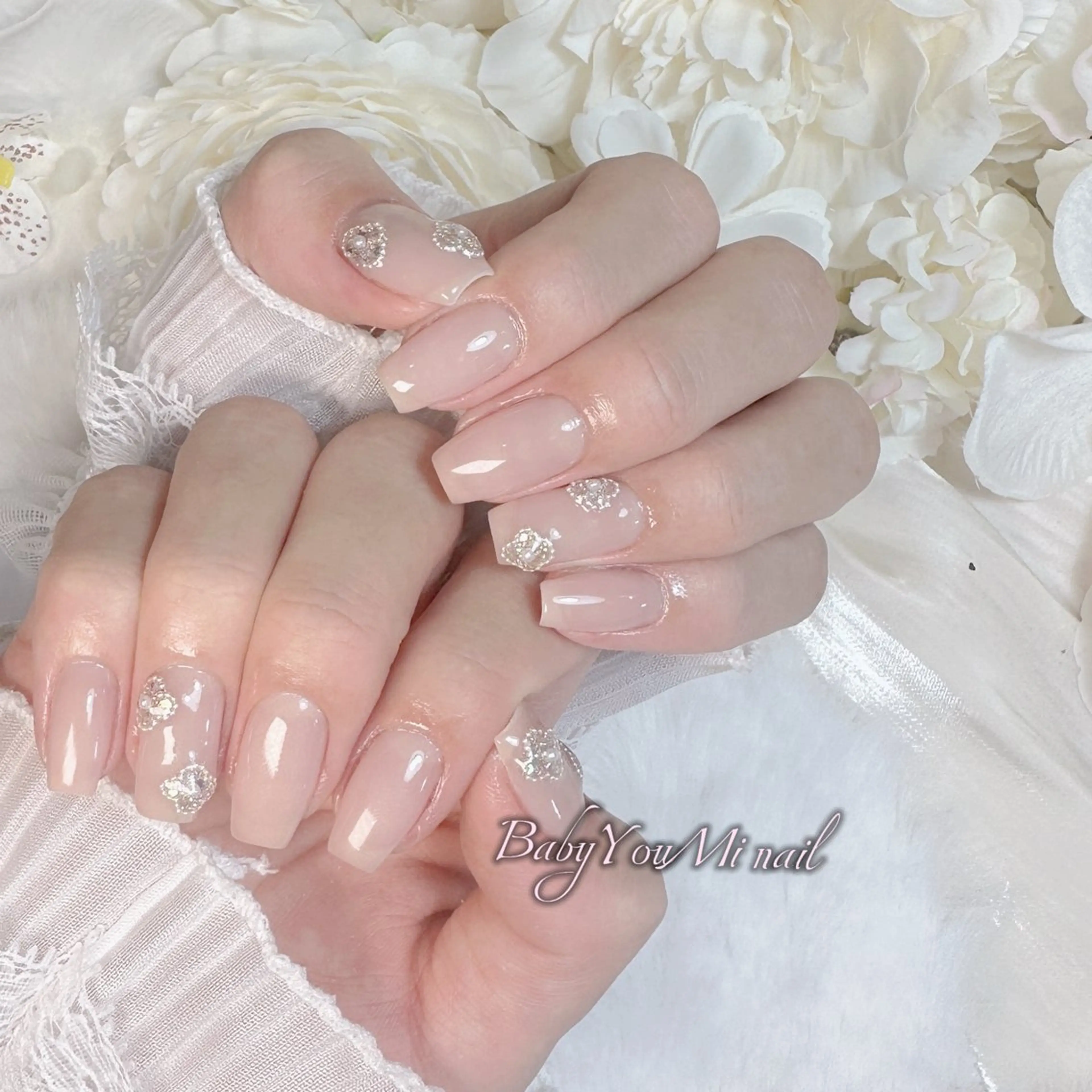 ネイル オーロラネイル 成人式 フットネイル フレンチネイル ジェルネイル ハンドネイル BabyYouMi nailのネイルデザイン