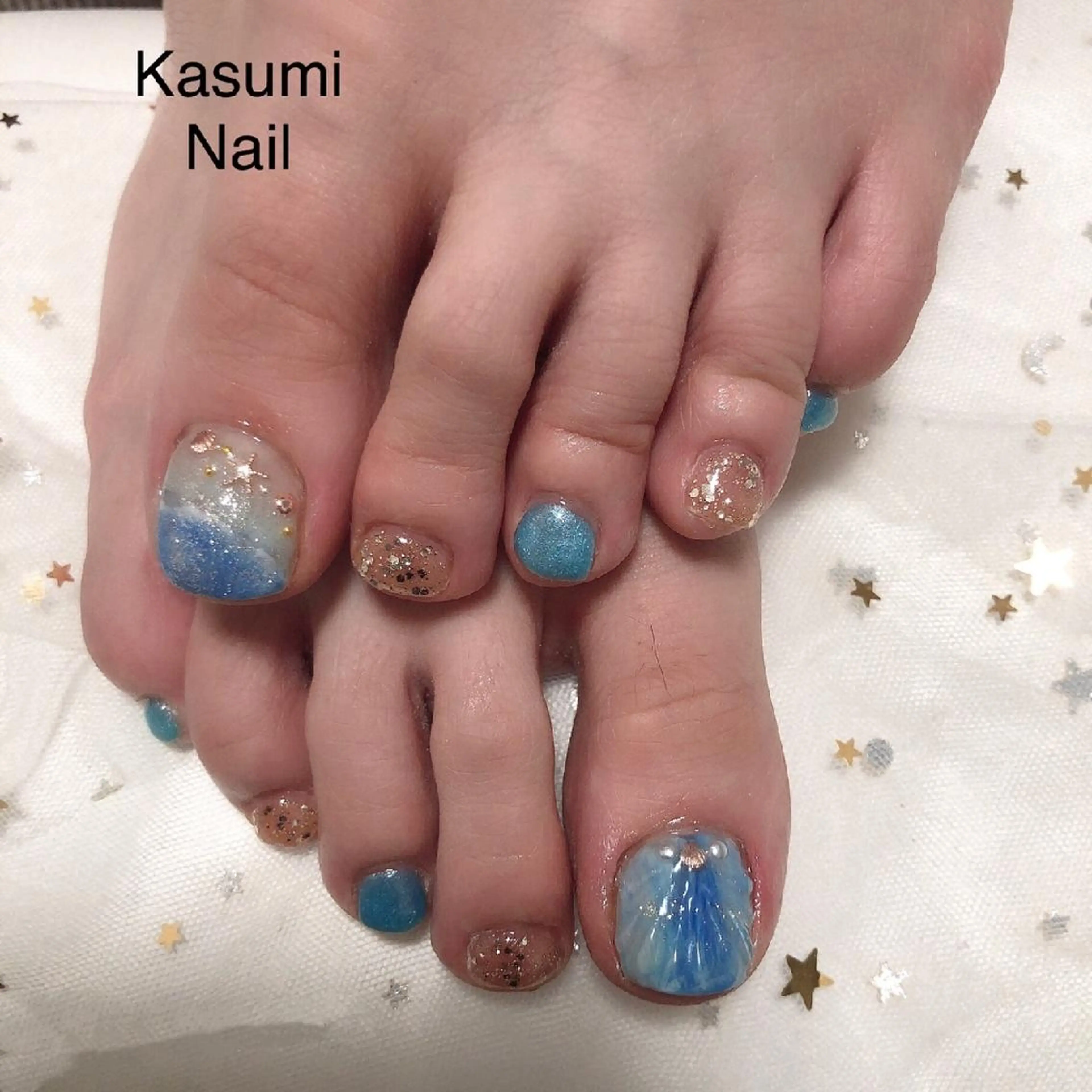 オフあり✨フットアート2本やり放題（ 2色まで）の写真