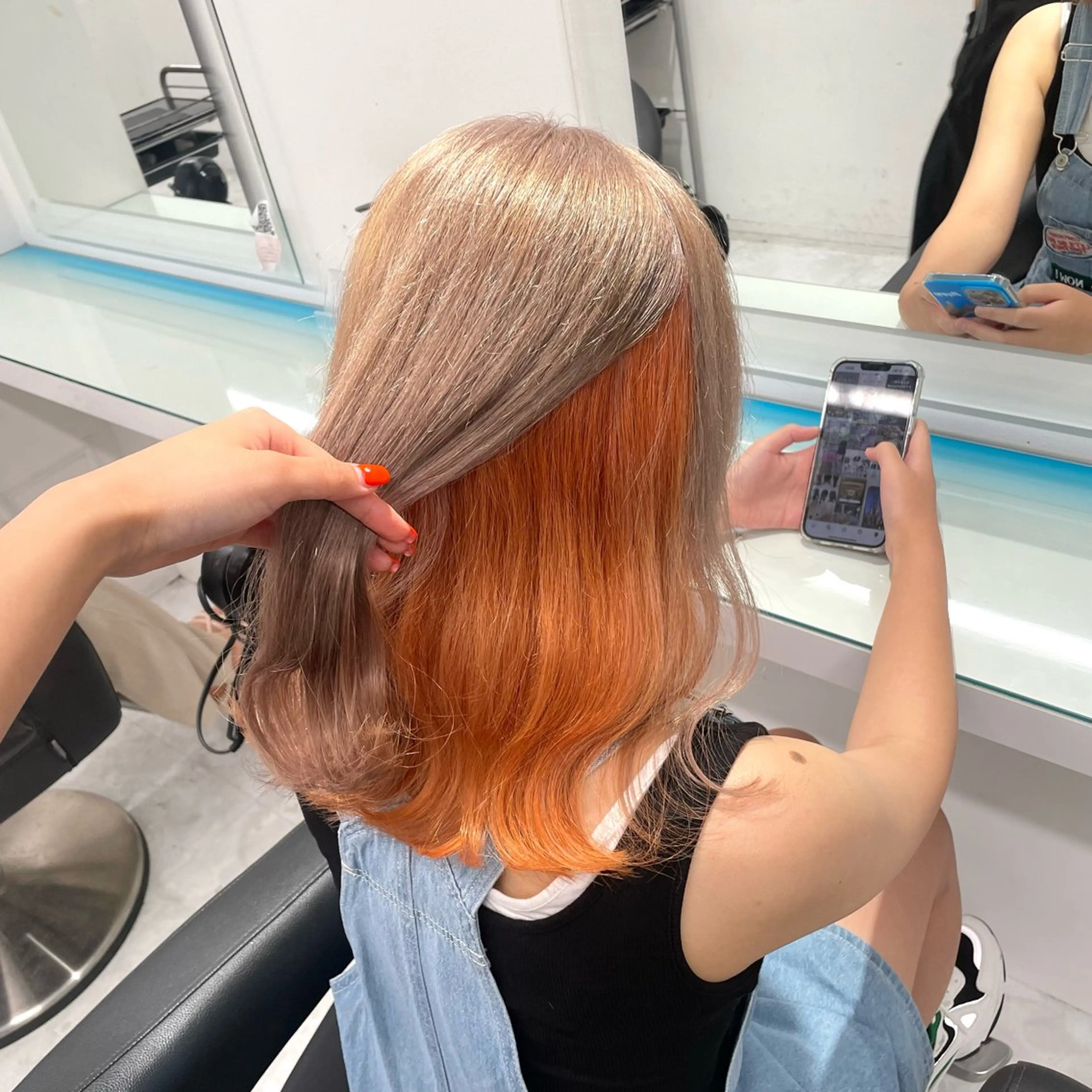 セミロング カラー ヘアカラー トリートメント ヘッドスパ ヘアセット 暖色🩷透明感カラー ♡Maika♡のヘアスタイル