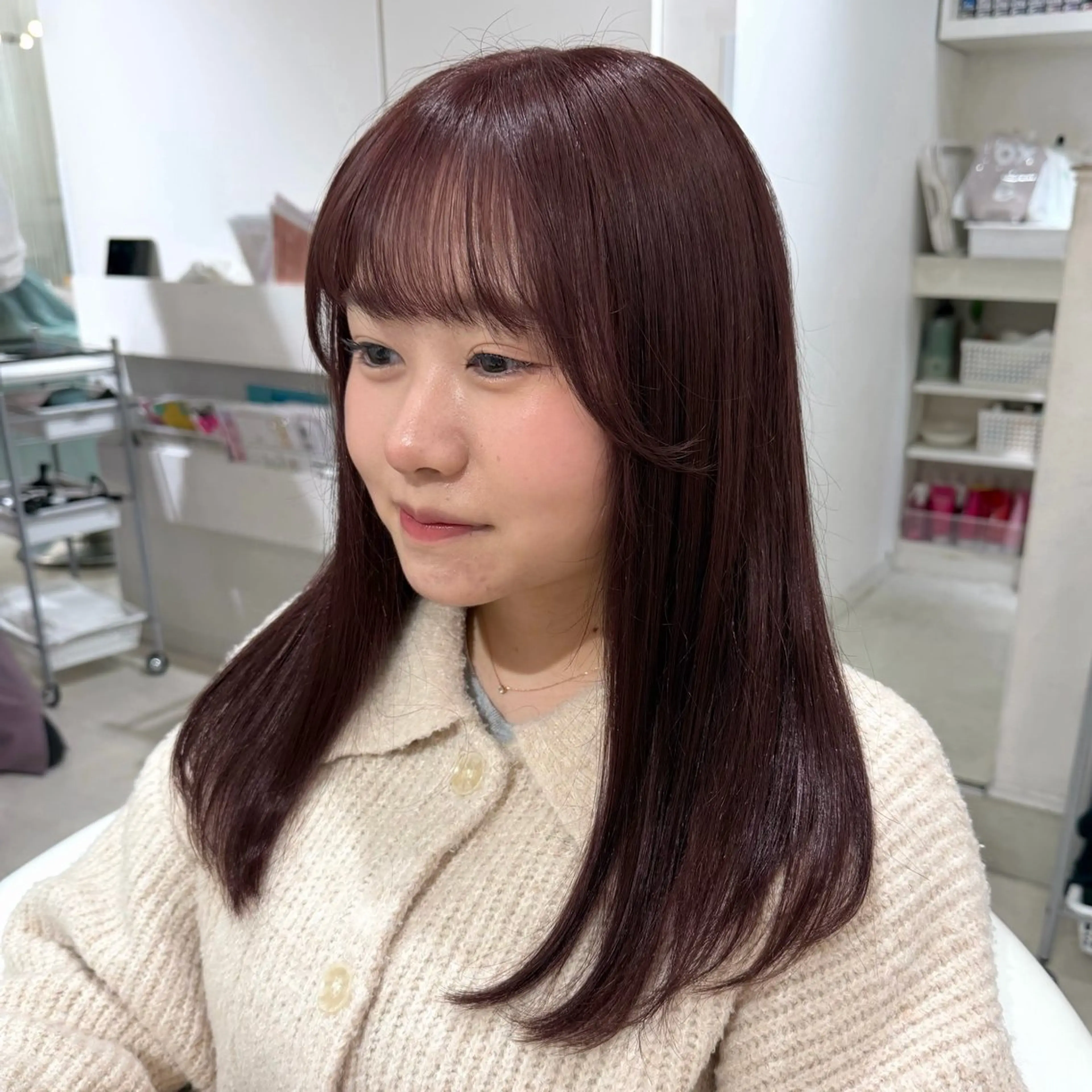 セミロング カラー ヘアカラー ParveMix 🩶🫧入江 香名のヘアスタイル