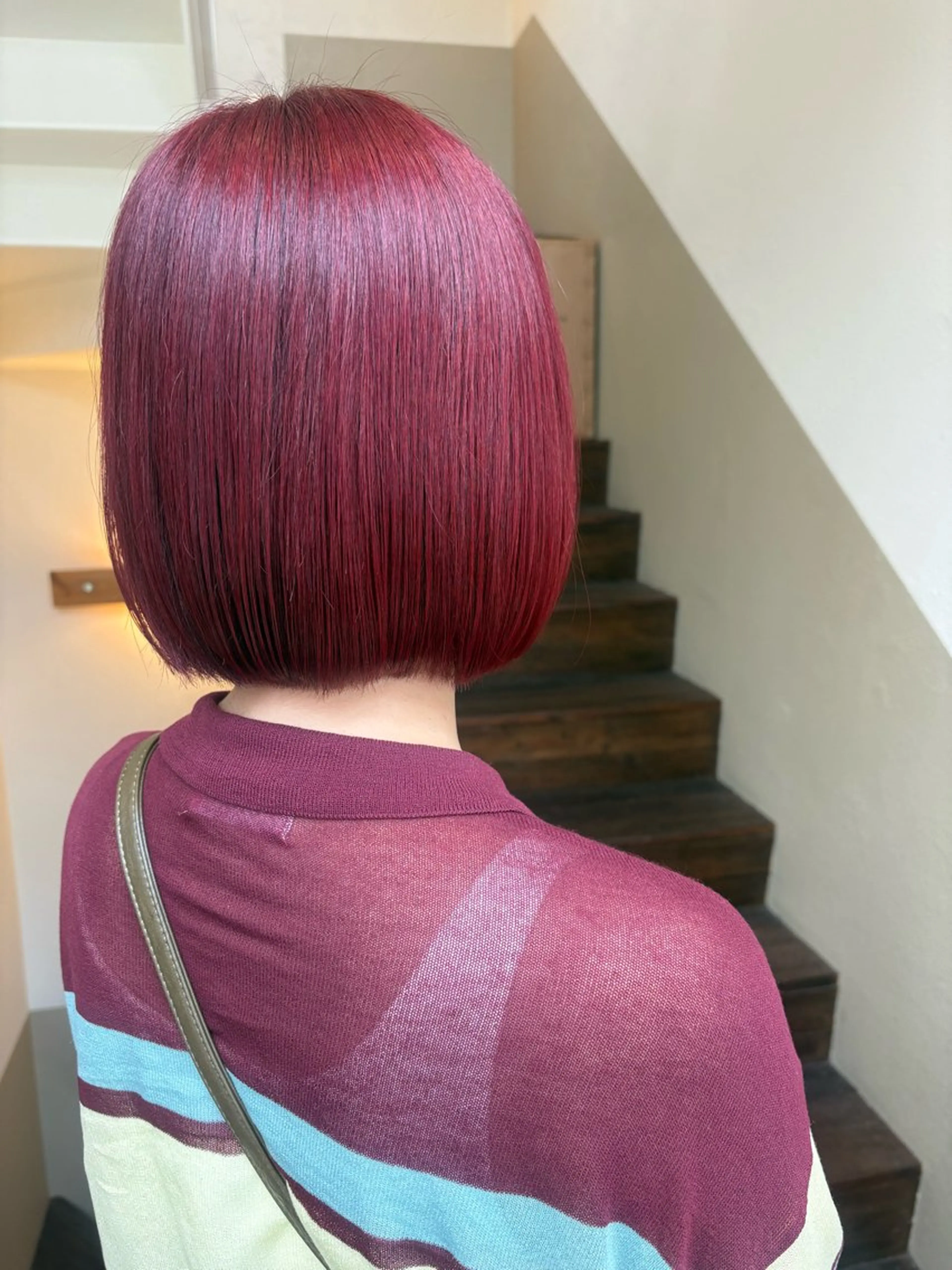 ショート カラー レッドカラー ボブ ヘアカラー トリートメント RuedeNoel/ 西川 絢音のヘアスタイル