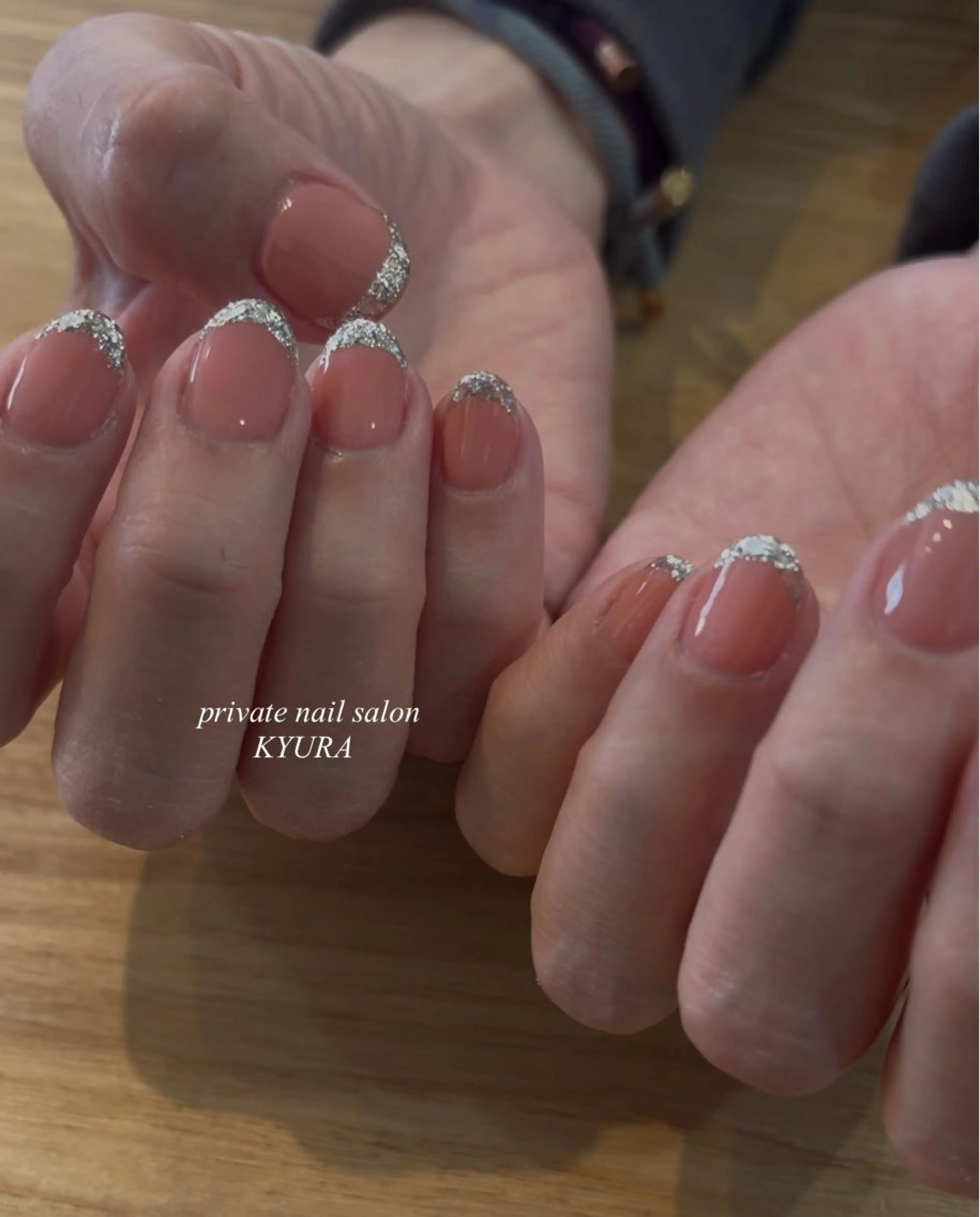 ネイル フレンチネイル ガラスフレンチ 大東市ネイルサロン 【KYURA】ｷｭﾗのネイルデザイン
