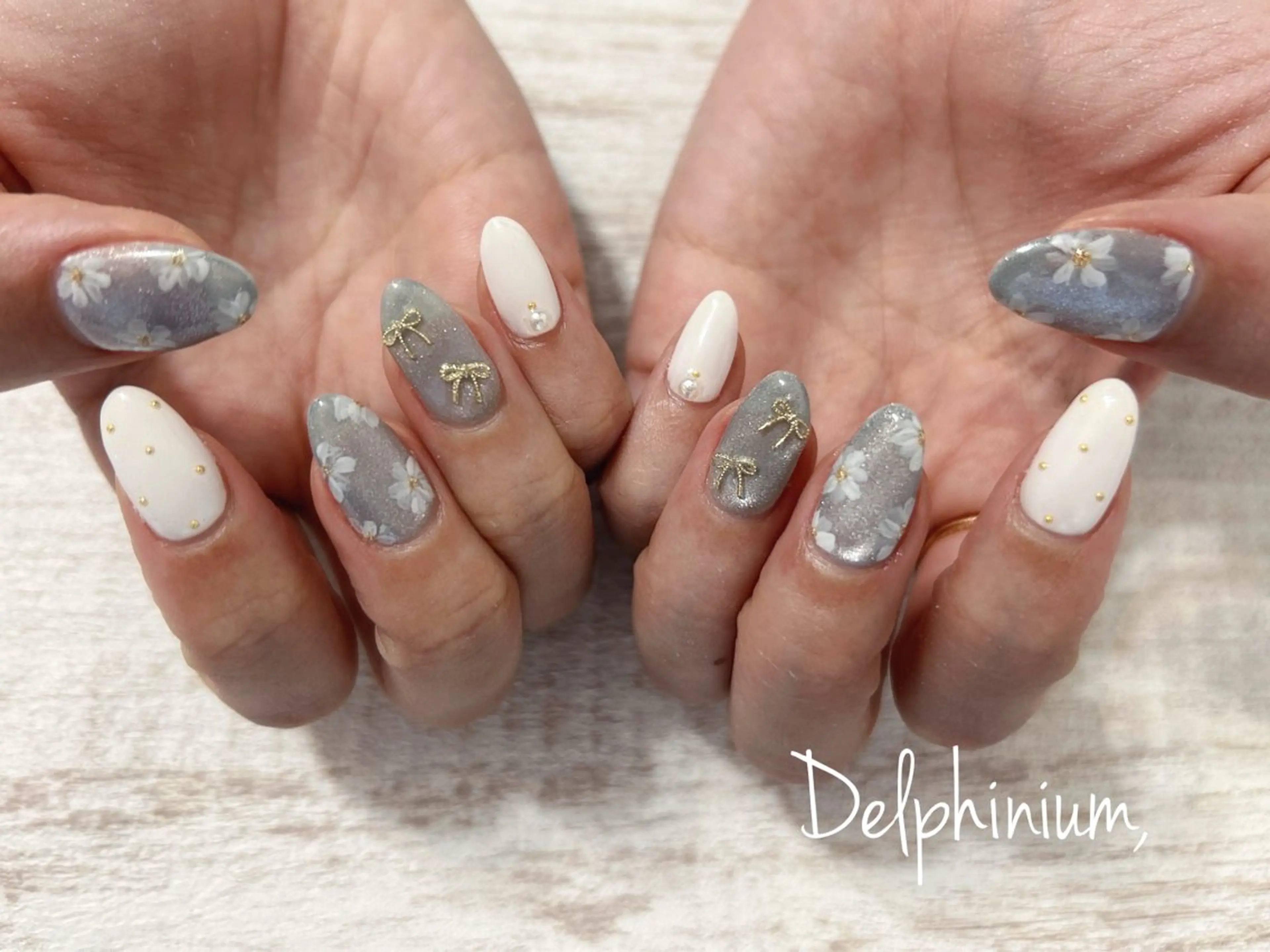 ネイル アートネイル ジェルネイル ミラーネイル 持ち込み パラジェル ハンドネイル 岡本 友恵のネイルデザイン