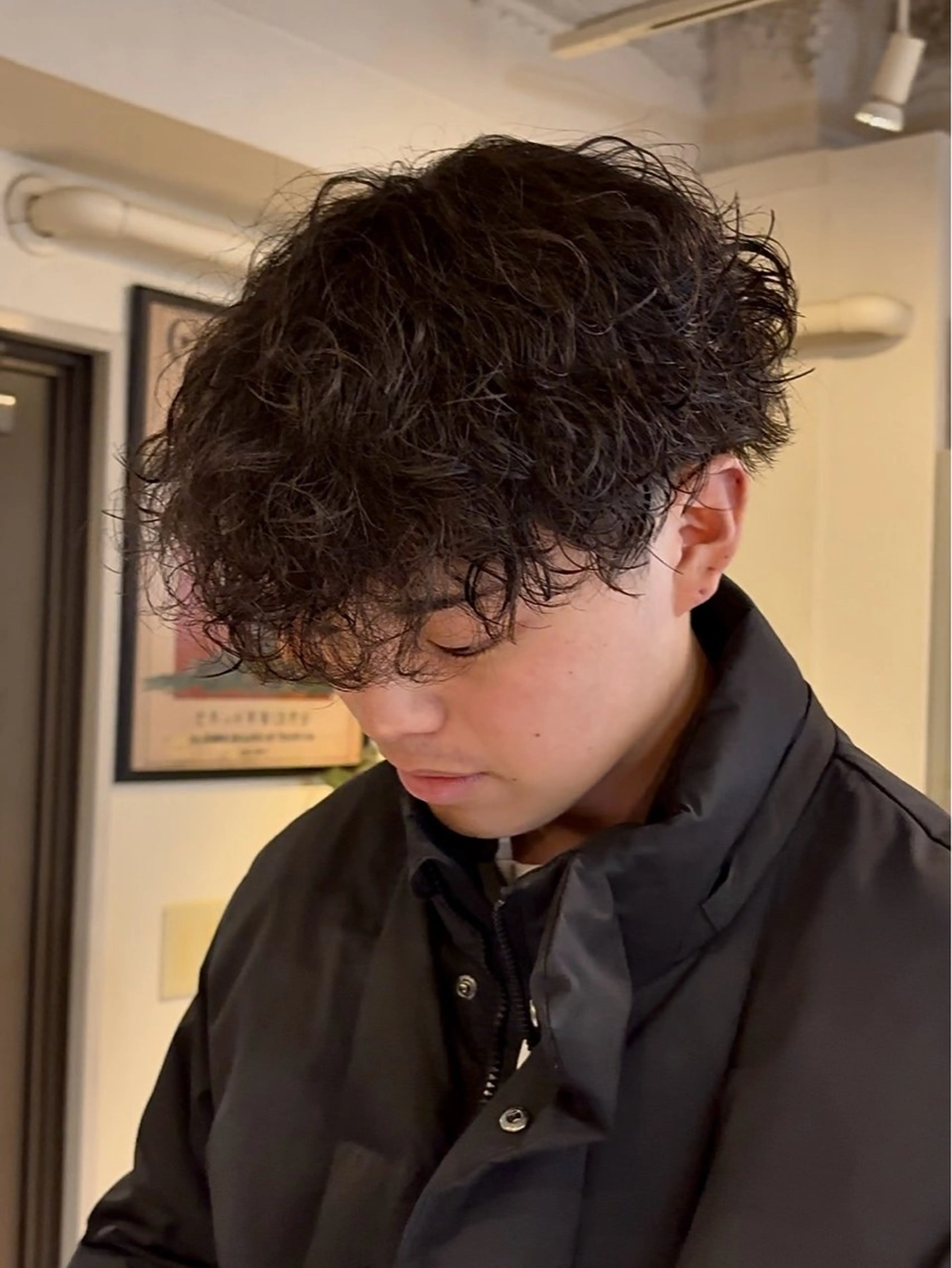 パーマ メンズ マッシュ メンズパーマ 波巻きパーマ スパイラルパーマ カット パーマ HINA/メンズ/ 似合わせ/京都のヘアスタイル