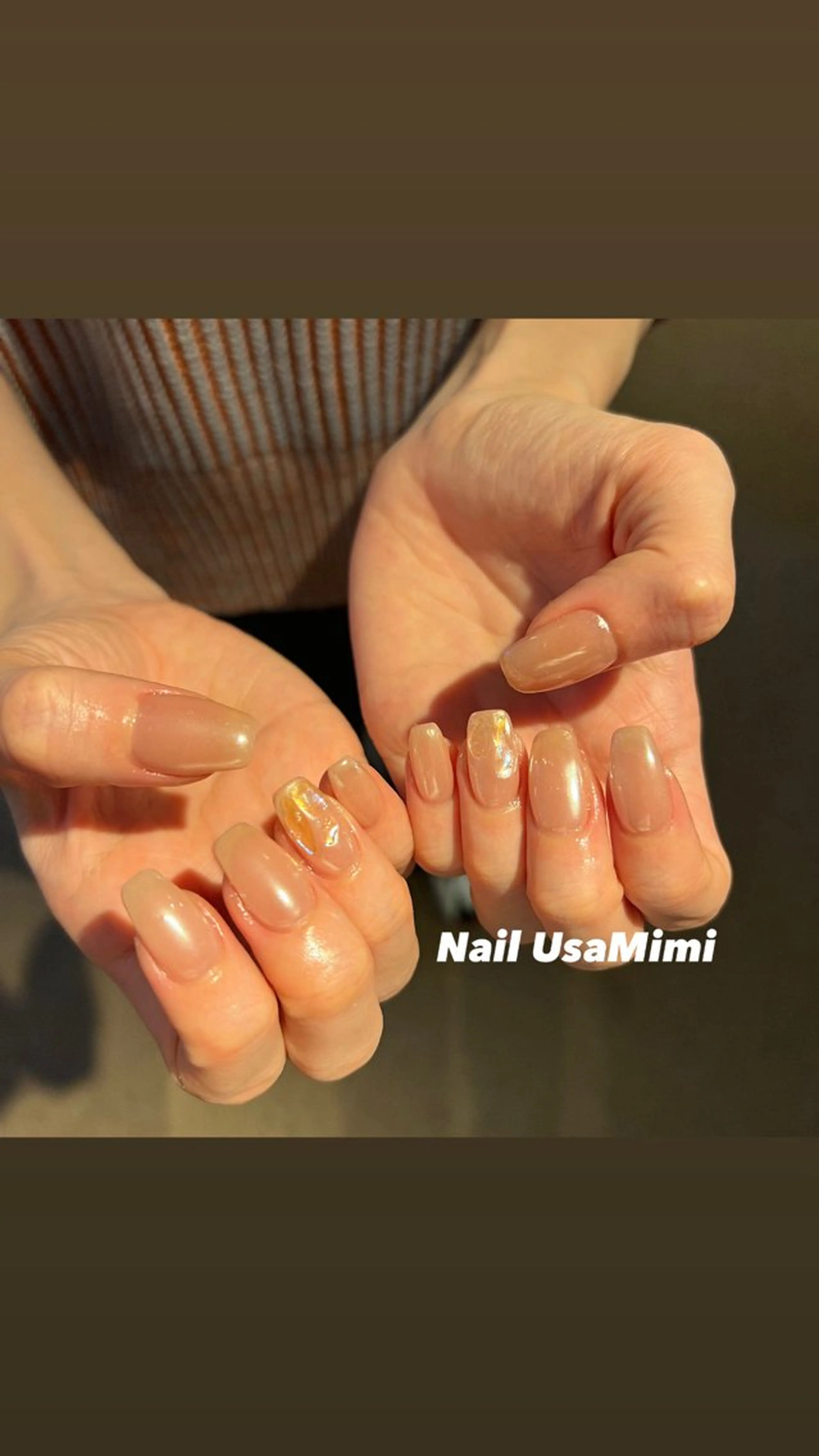 ネイル オーロラネイル ジェルネイル 韓国ネイル マグネットネイル 持ち込み 本町NailUsa Mimi RIKOのネイルデザイン