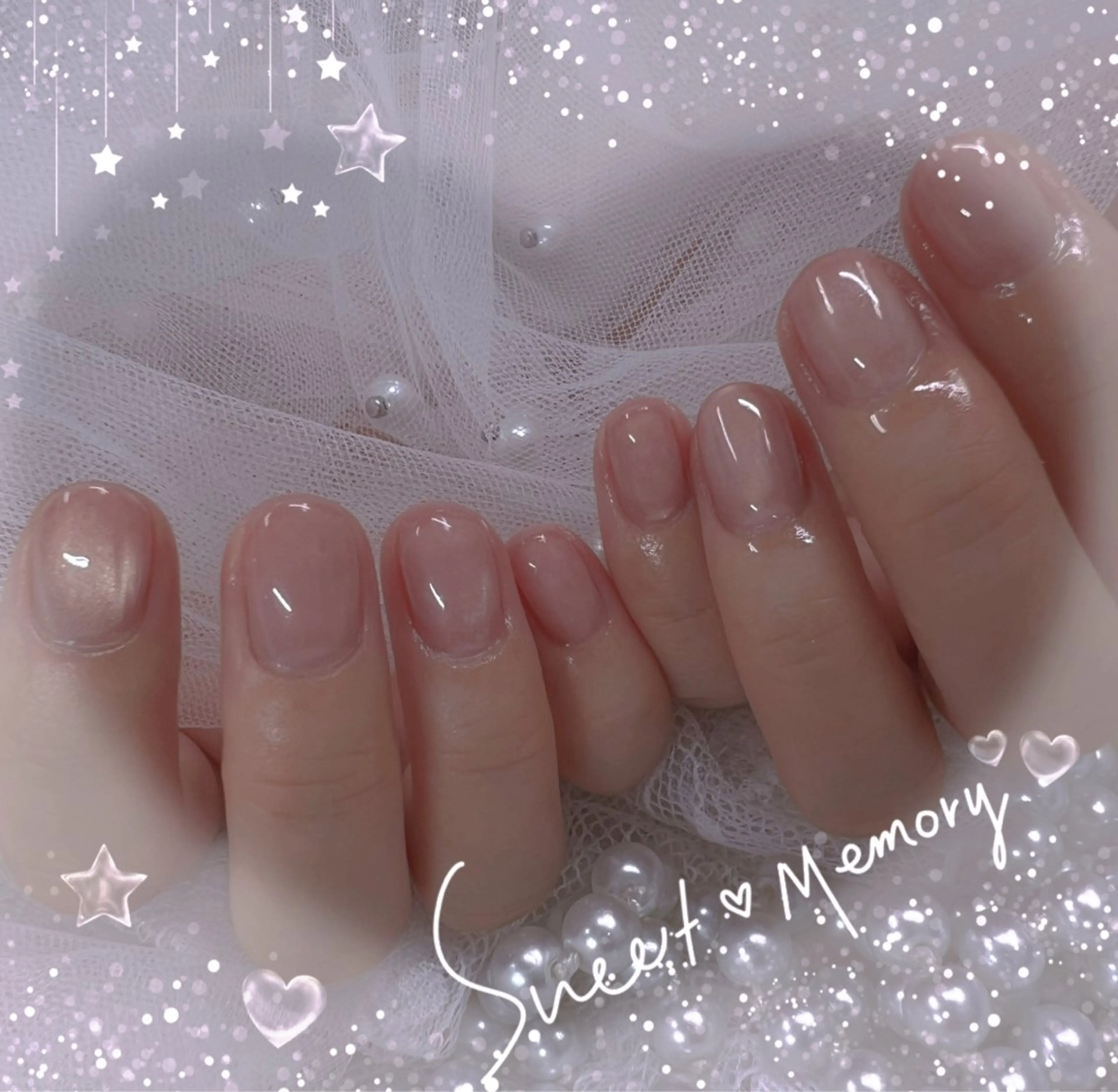 ネイル チークネイル フレンチネイル ガーリー ガラスフレンチ グラデーション ハンドネイル ハンドケア Chill Nailsalonのネイルデザイン