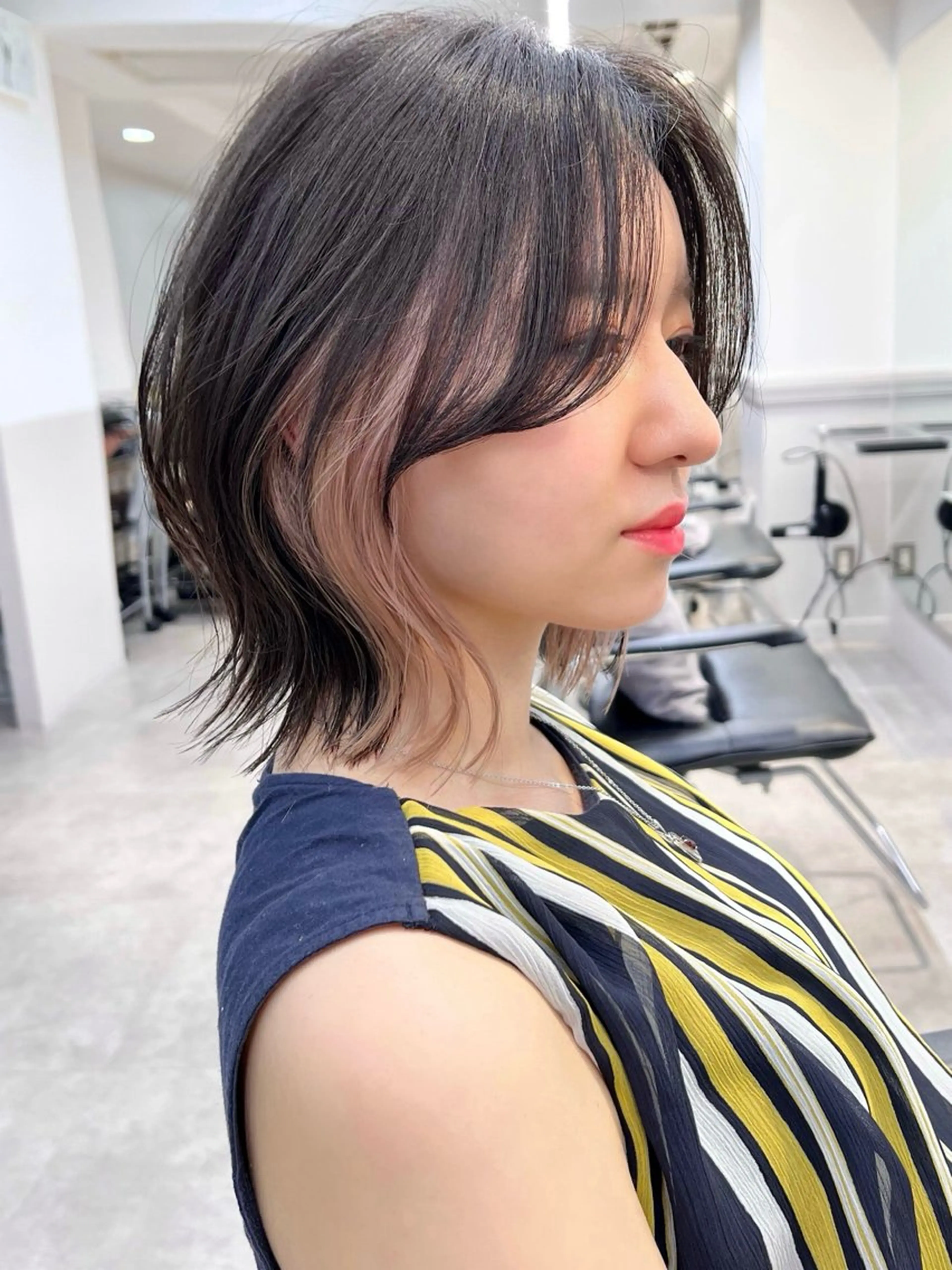 ミディアム カラー イヤリングカラー 夏山 秀憲のヘアスタイル