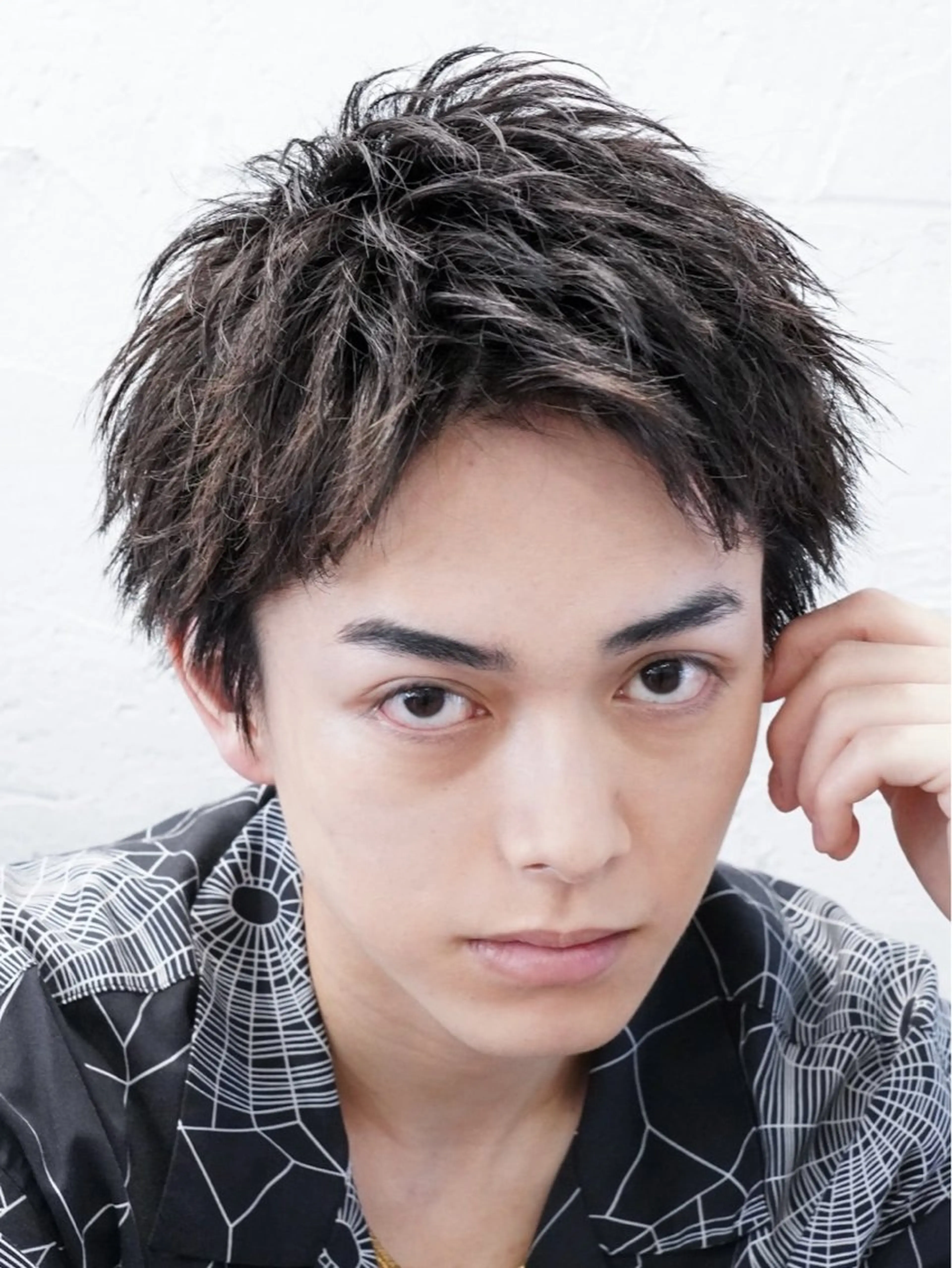 ショート パーマ メンズ アップバング スパイキーショート ショートヘア カット fifth栄所属・メンズパーマ 名古屋/水谷颯のヘアスタイル