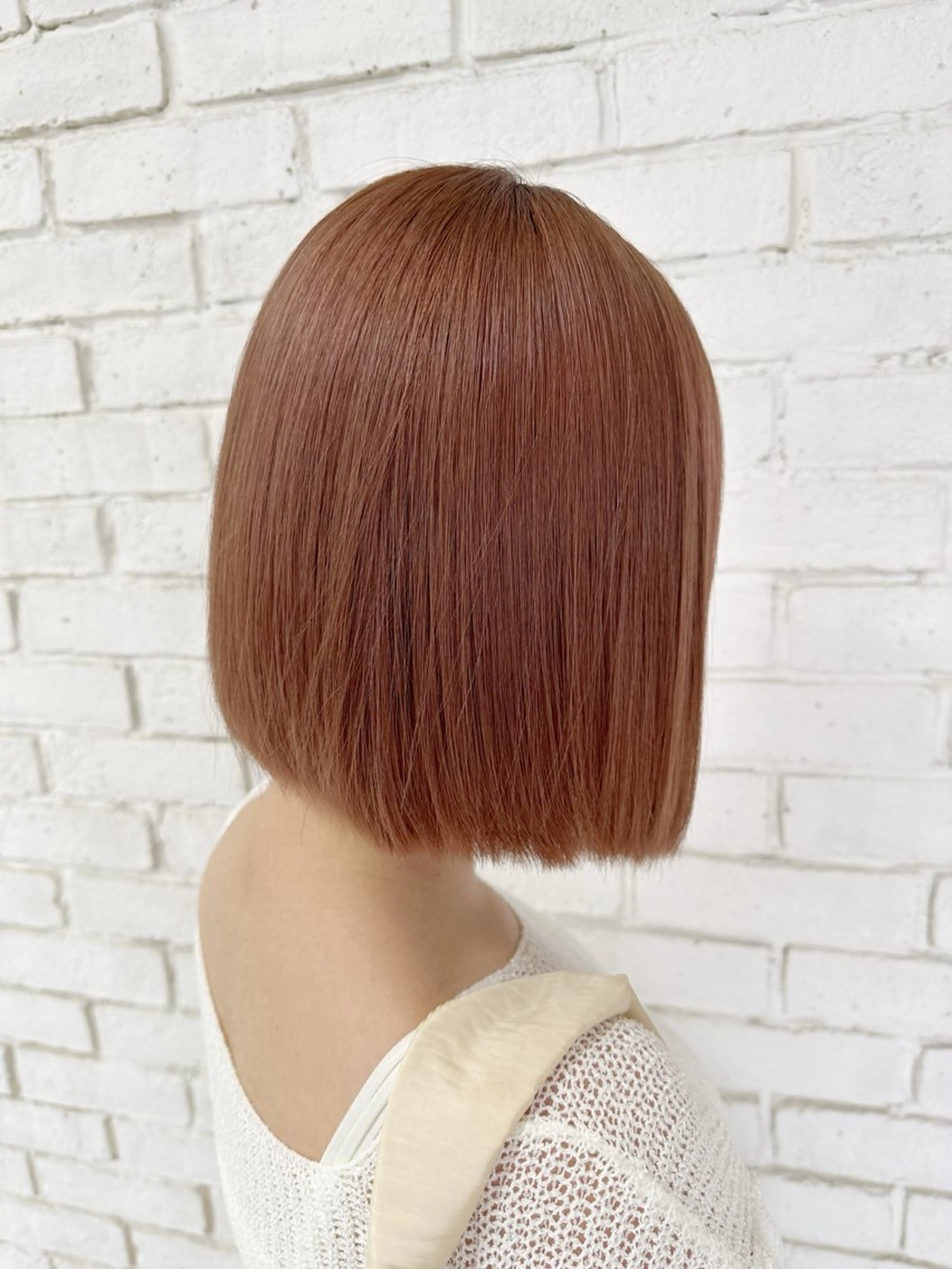 ショート ピンクブラウン くびれヘア エクステ 韓国風ヘア レイヤーカット カット ヘアカラー レイヤーブリーチ特化 ホワイト専門/岸のヘアスタイル