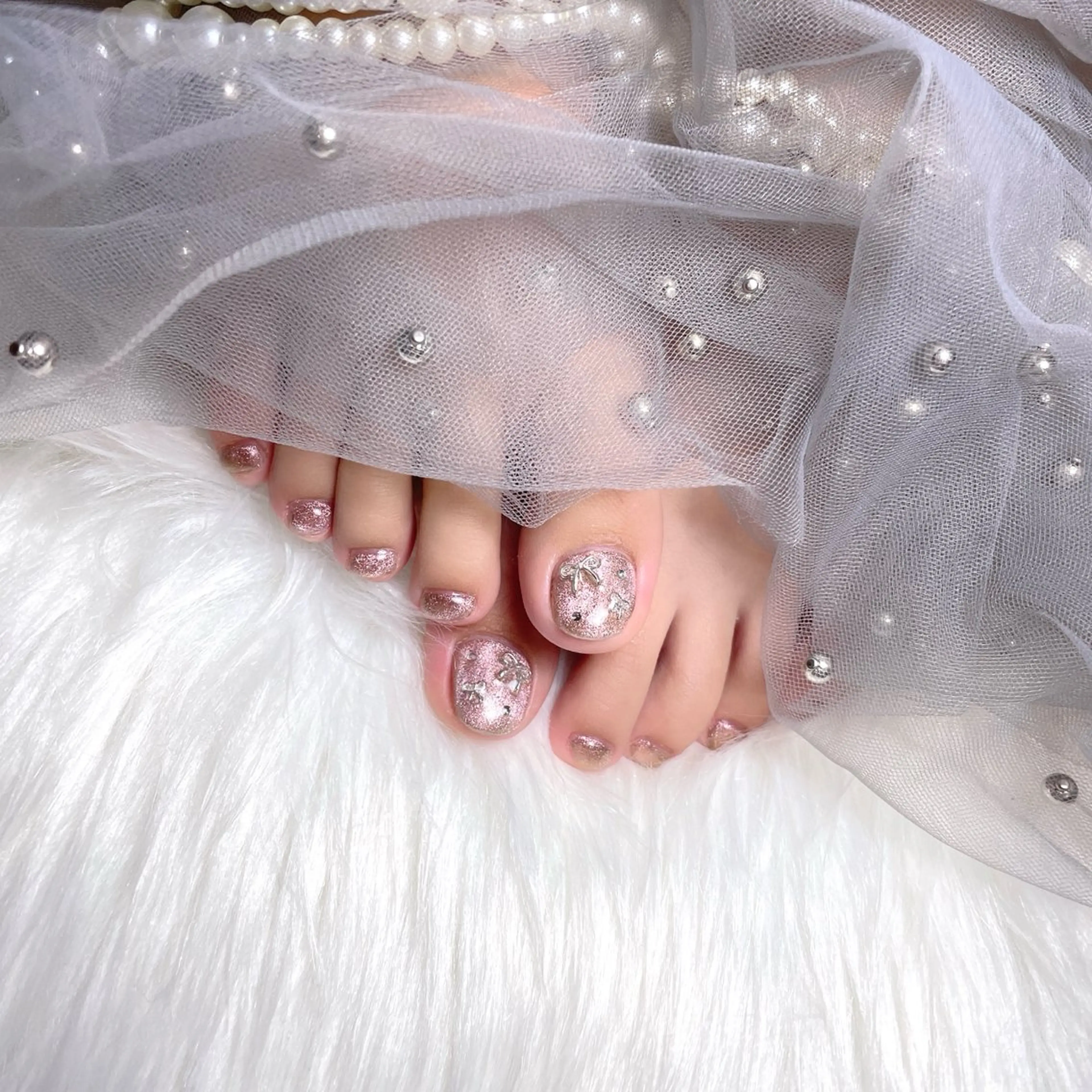 ネイル フットネイル キラキラネイル マグネットネイル フットネイル M2 beauty Hoshinaのネイルデザイン