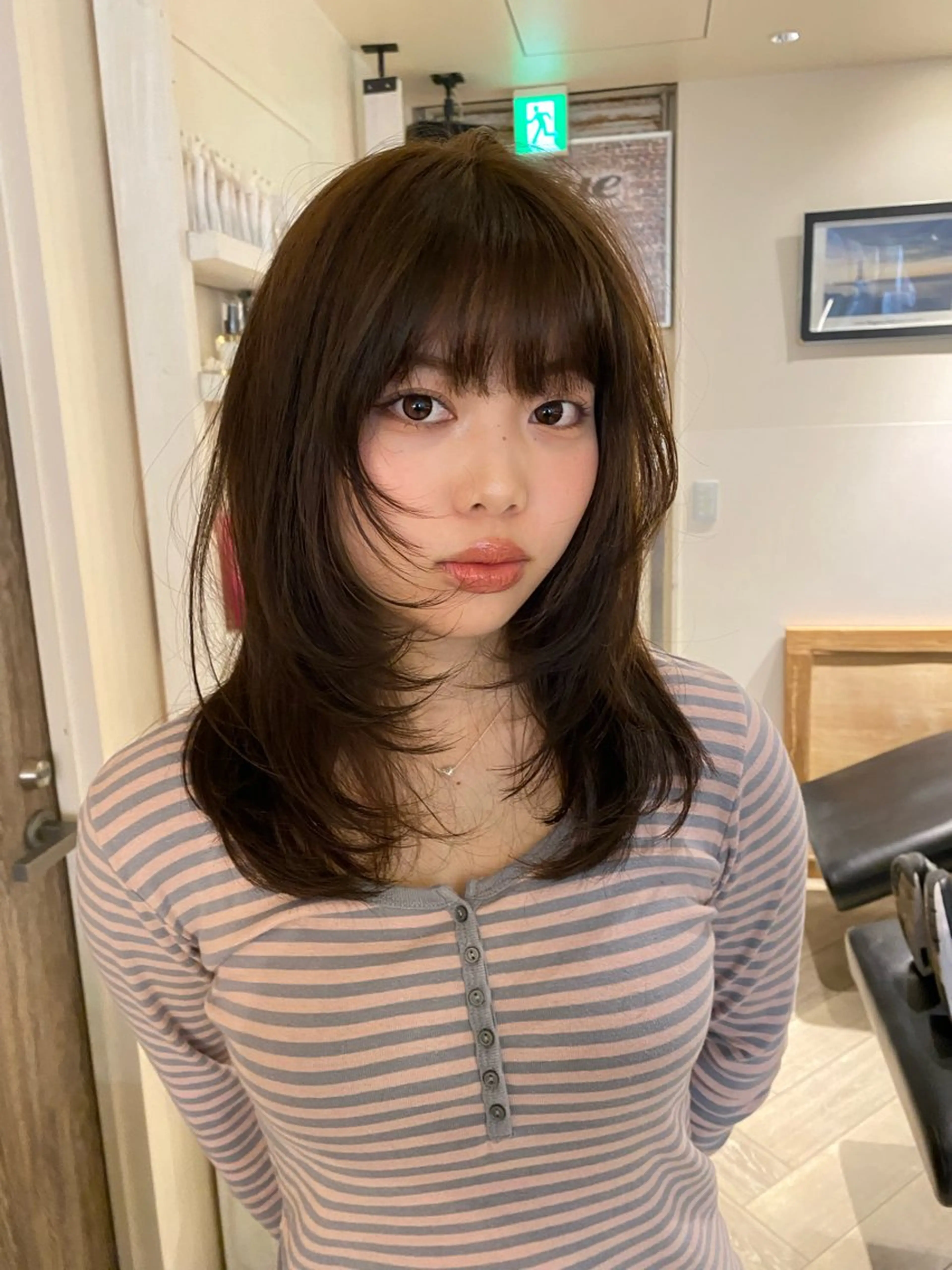 ロング カラー カット ヘアカラー ナチュラルヘア🫧 ナナミのヘアスタイル