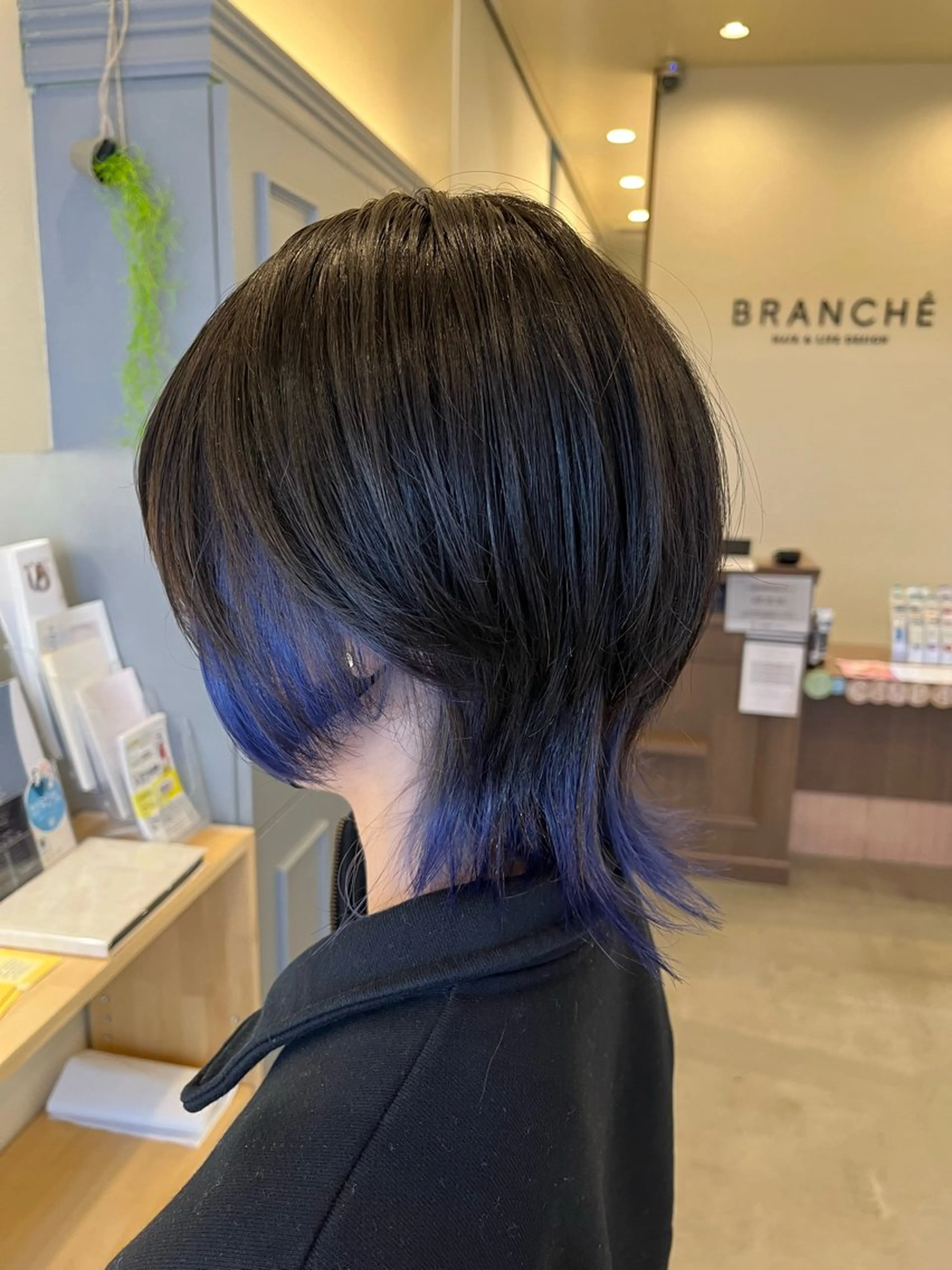 ミディアム カラー メンズ メンズインナーカラー メンズウルフカット ブルーカラー ダブルカラー インナーカラー 北川 寛之✨メンズパーマ✨のヘアスタイル