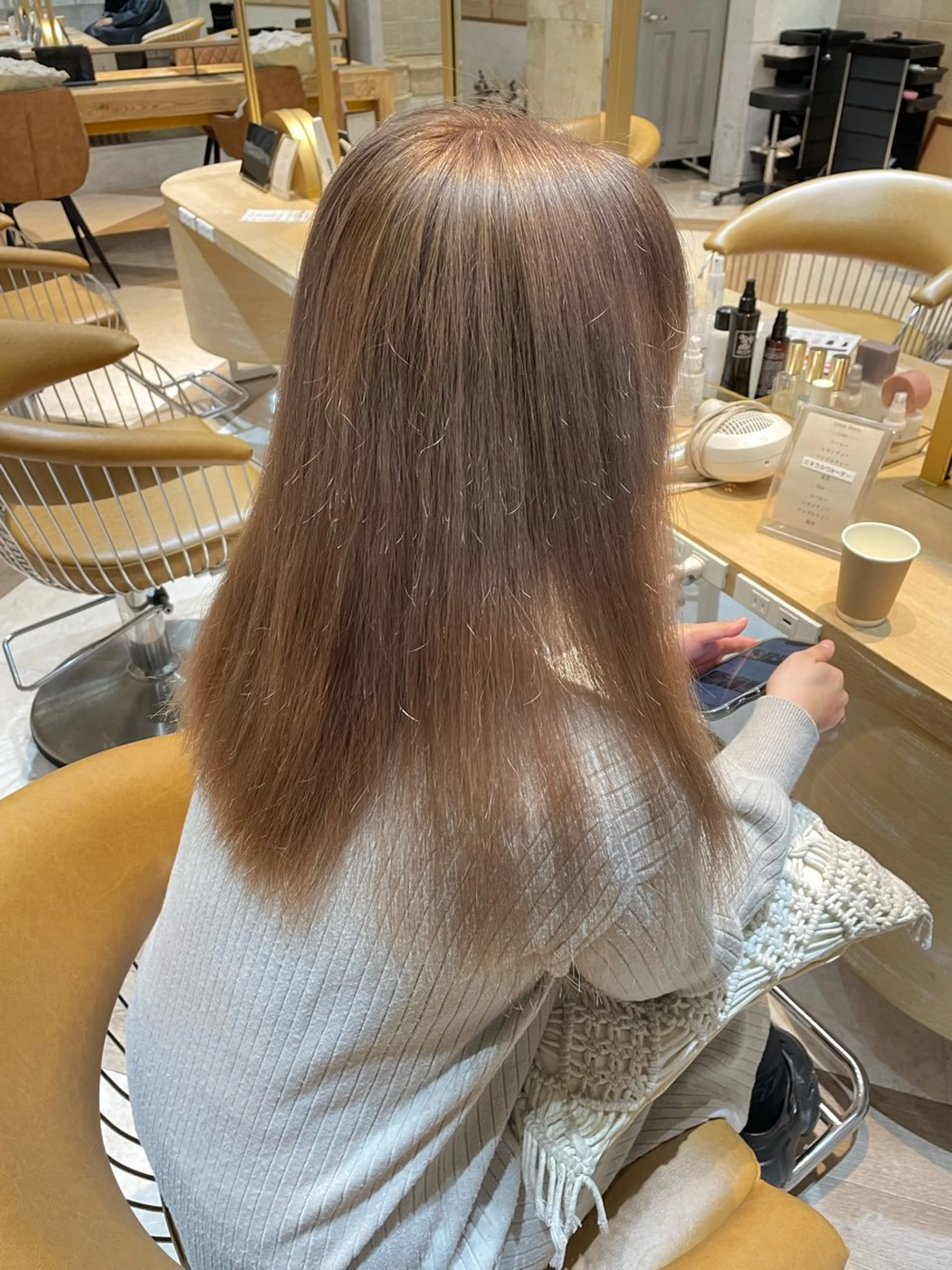 ロング ヘアカラー トリートメント sakura/韓国 ガーリー/ワンホンのヘアスタイル