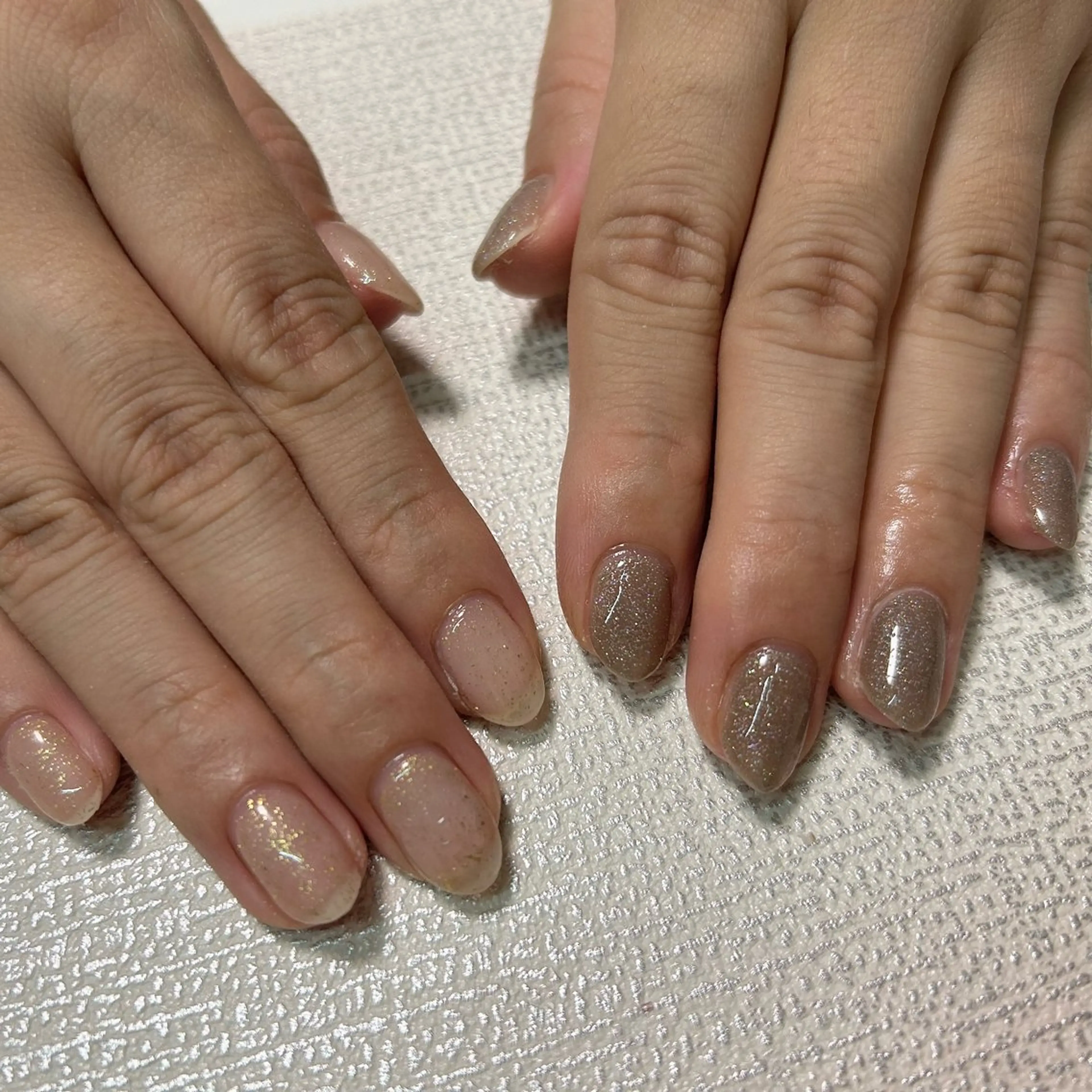 ネイル ジェルネイル ラメ(グリッター) ニュアンスネイル オフィスネイル シンプルネイル ハンドネイル Nail Stellaのネイルデザイン