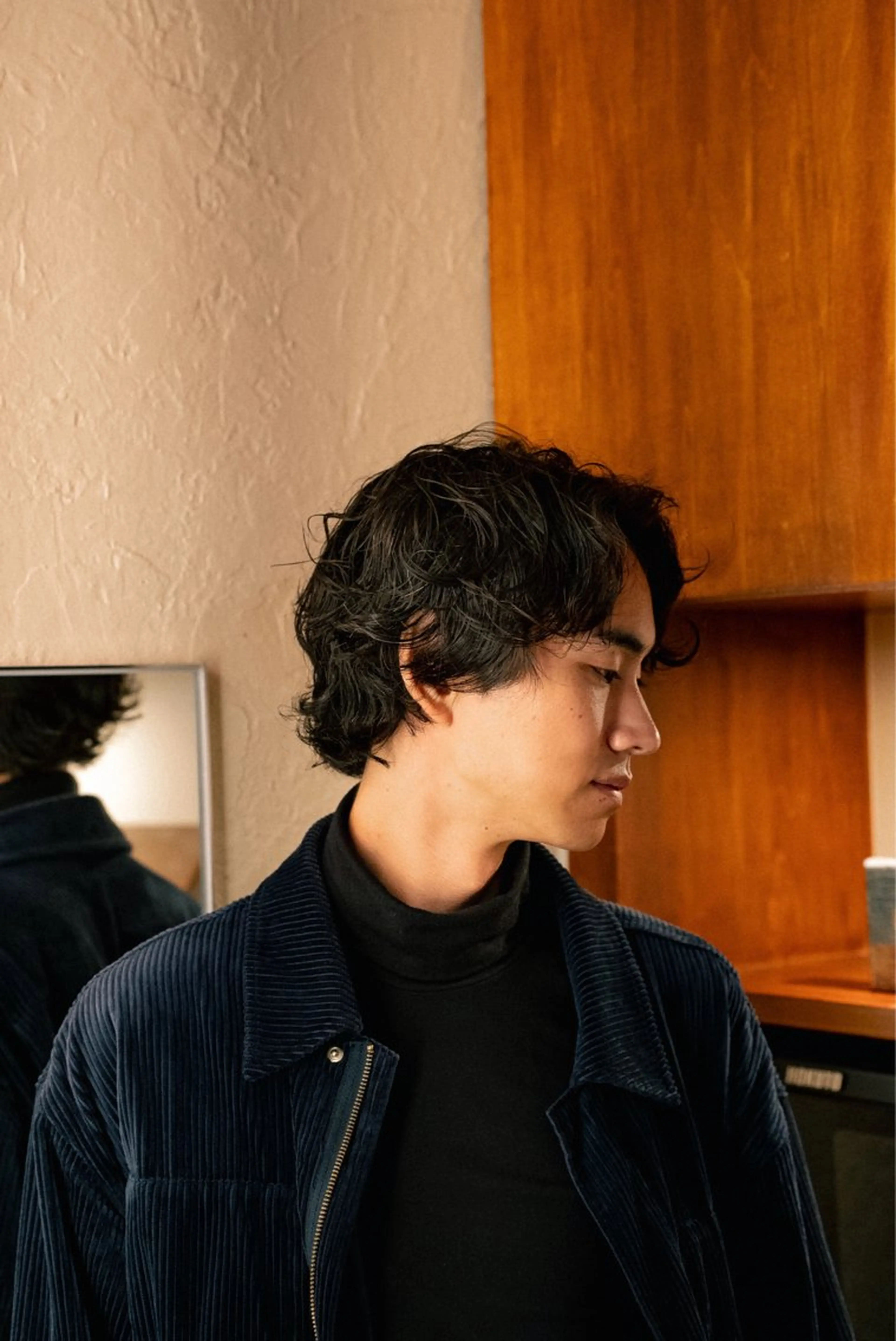 ミディアム カラー パーマ メンズ ミディアムパーマ メンズパーマ カット パーマ 🔗メンズサロン🔗 Kieのヘアスタイル