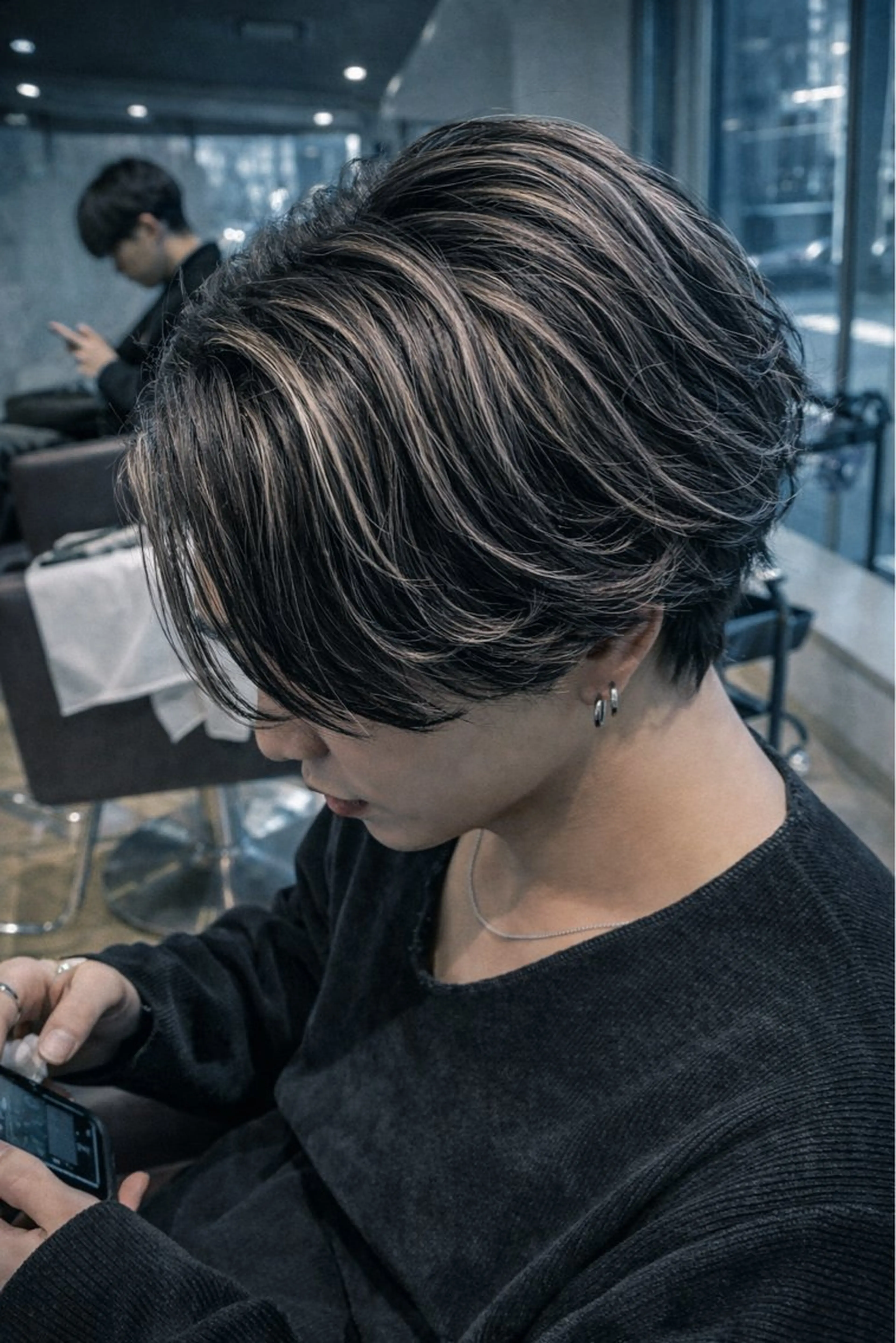 ショート カラー パーマ メンズ特化/フェザー /パーマ/伊勢元のヘアスタイル