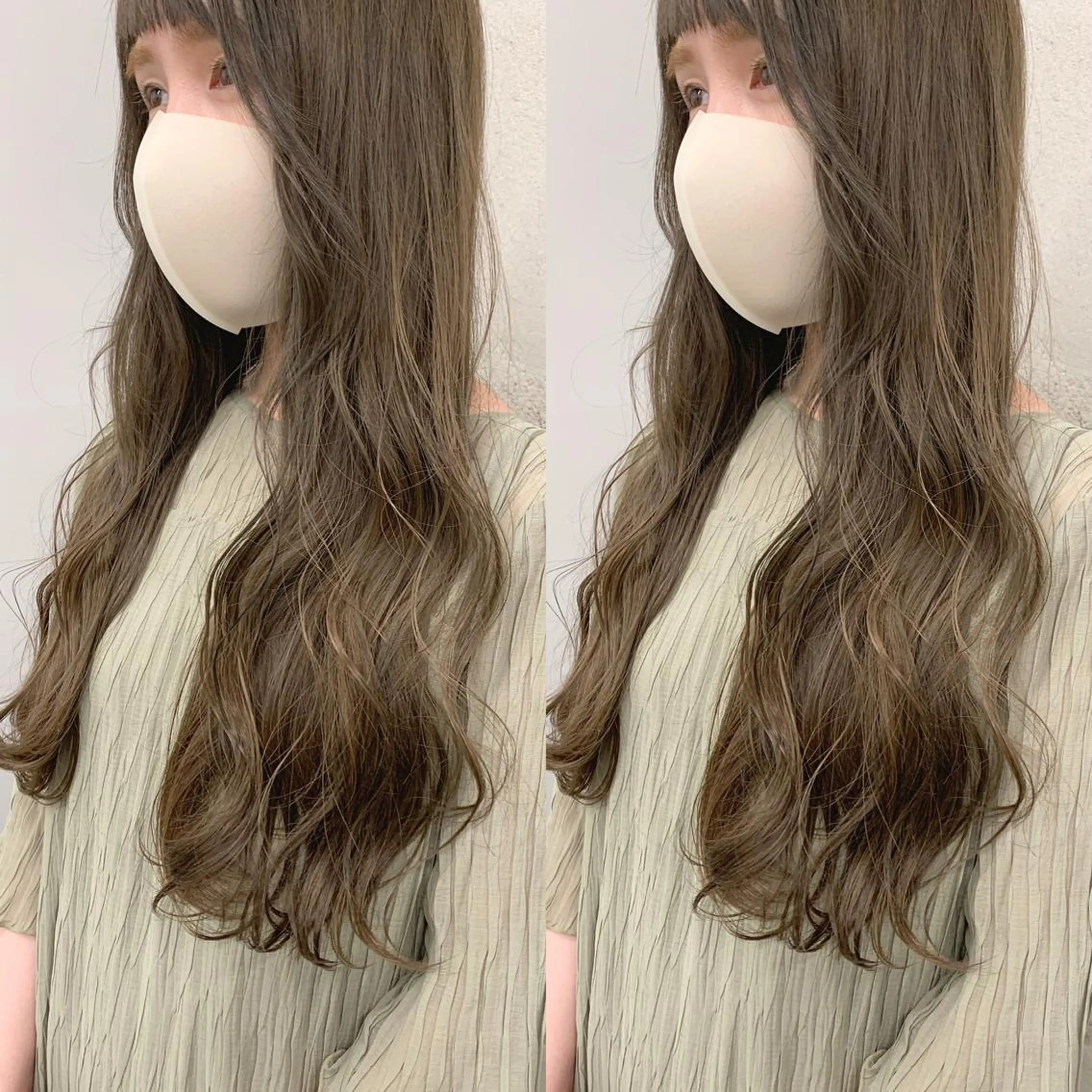 ロング カラー 透明感/オリーブ/ グレージュ/YUKAのヘアスタイル