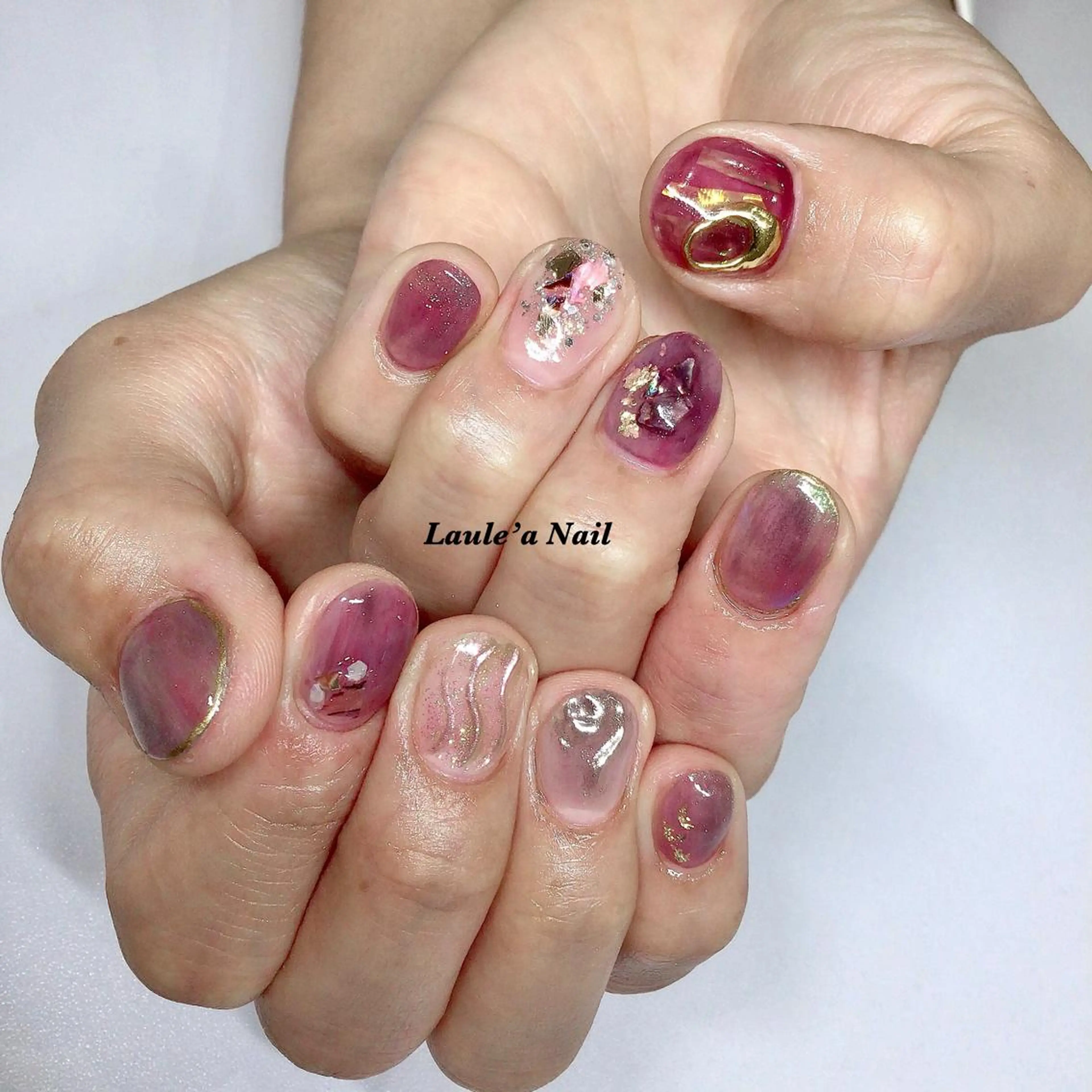 ロング カラー ネイル マツエク・マツパ 福田 加奈のネイルデザイン